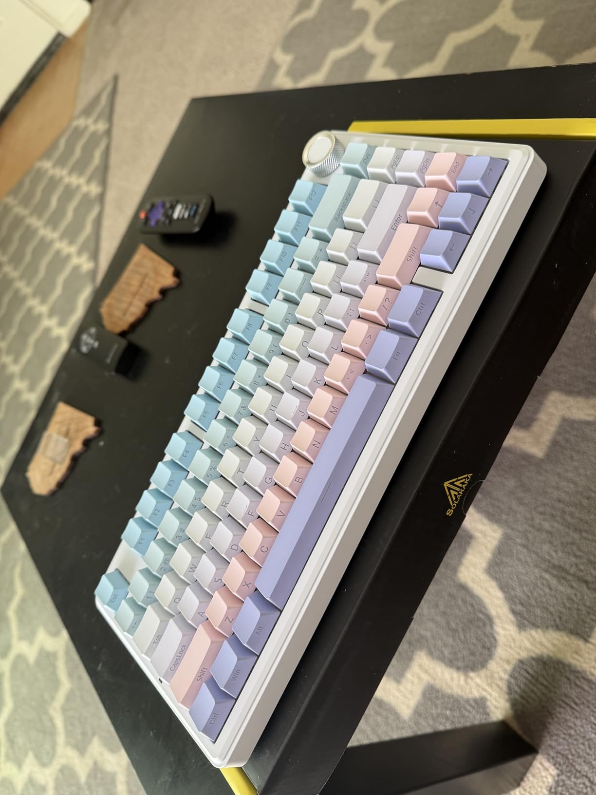 SOLAKAKA A75 75% Wireless Mechanical Keyboard, Hot Swappable Gaming Keyboard with Multifunction Knob & RGB, Gasket Mounted Creamy Keyboard, PBT Keycaps, Compact Layout for Win/Mac/PC customer photo 1