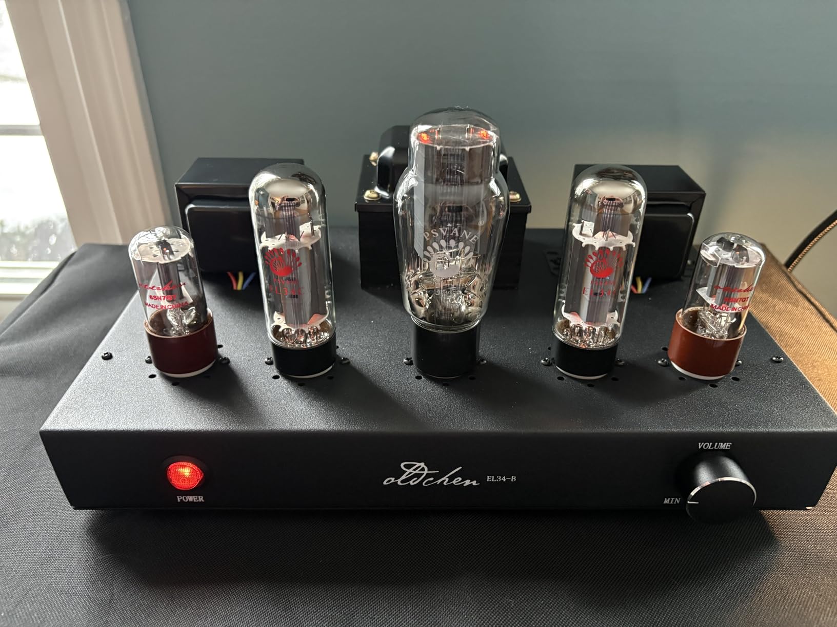 Oldchen EL34 Single-Ended Class A Tube Amplifier, Hand-Wired Point-to-Point HiFi Integrated Amplifier for Home Audio, Home Theatre Vacuum Tube Power Amplifier 10W, Black customer photo 2