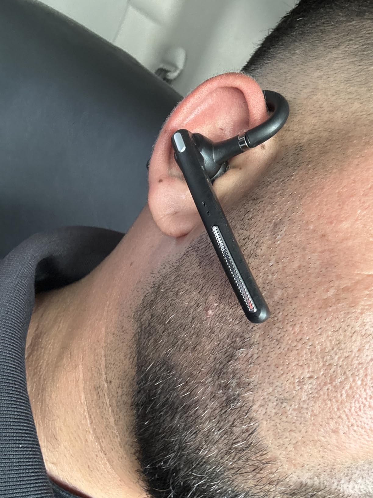 Bluetooth Headset with 72-Hour Talk Time & 500mAh Charging Case, Bluetooth V5.3 Headset with Noise Cancelling Mic - Wireless Earpiece Hands-Free Headphones for Office Trucker Driving Business,Black customer photo 1
