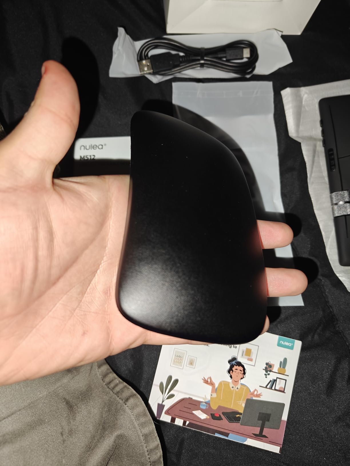 Nulea M512 Wireless Trackball Mouse, Ergonomic 55mm Trackball, 4 Level Adjustable DPI for Precise Control, Left or Right Hand Compatible, Rechargeable, Multi-Device Bluetooth & 2.4GHz for PC, Laptop customer photo 2