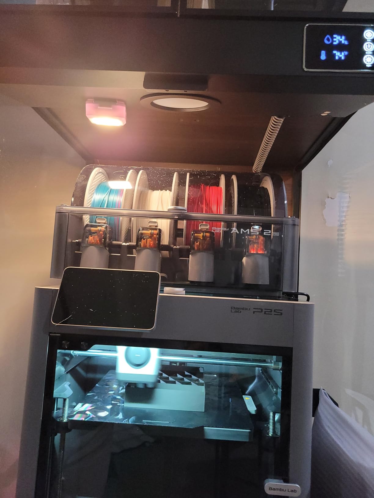 Crafit 3D Printer Cabinet with 48 Spools Filament Storage Rack, 3D Printer Enclosure with Ventilation, Thermo-Hygrometer and LED Light, Heat-Resistant, Dustproof and Noise-Reduction Design customer photo 1