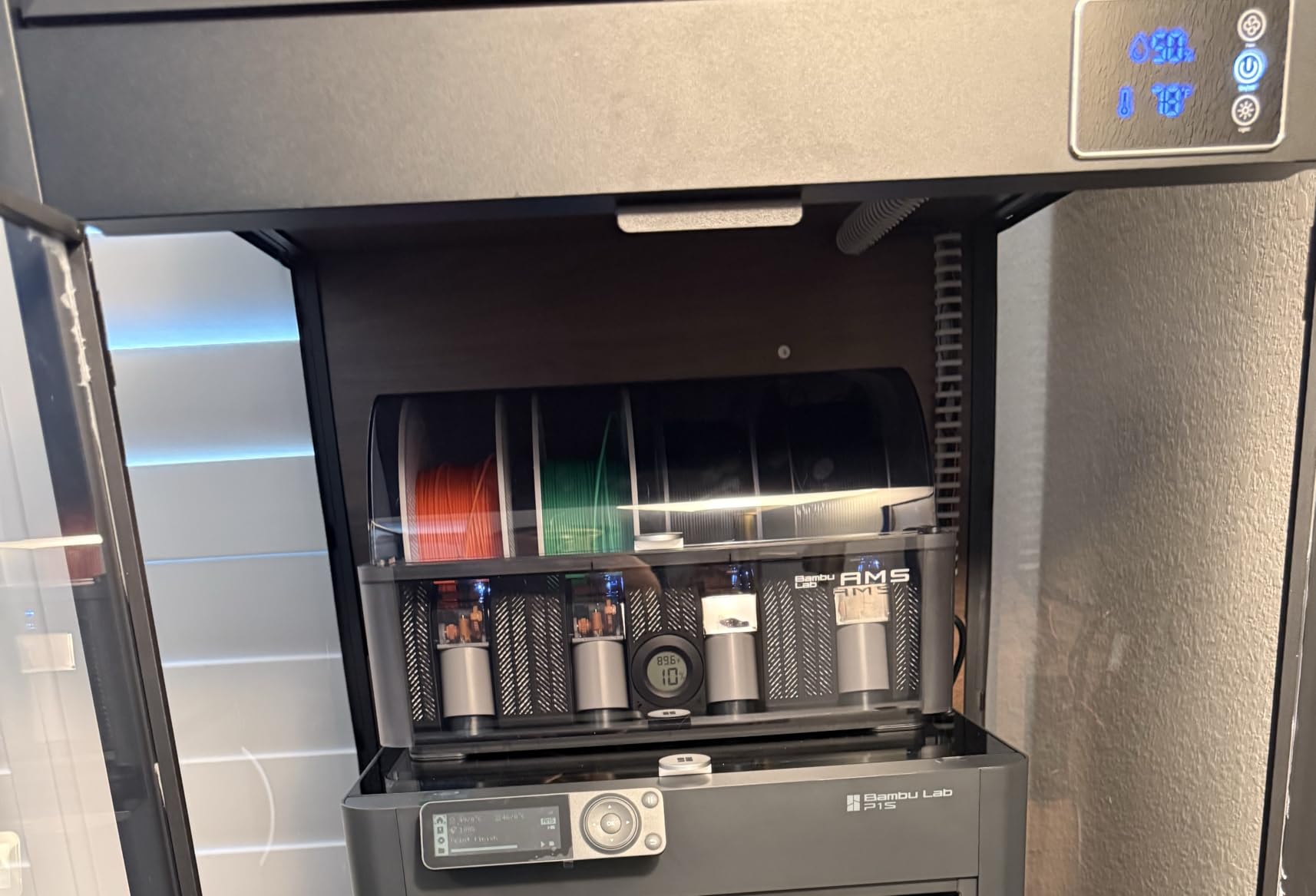 Crafit 3D Printer Cabinet with 48 Spools Filament Storage Rack, 3D Printer Enclosure with Ventilation, Thermo-Hygrometer and LED Light, Heat-Resistant, Dustproof and Noise-Reduction Design customer photo 2