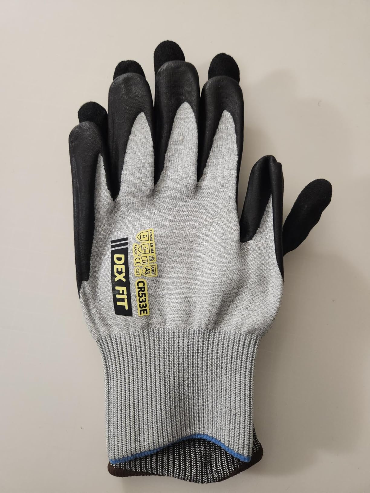 DEX FIT CR533E ESD Cut Resistant Gloves A3, Fiberglass-Free HPPE - Anti Static EN16350, Precision Fit for Electronics Assembly, PCB Inspection, PC Building - Foam Nitrile Grip - Gray L 1 Pair customer photo 2