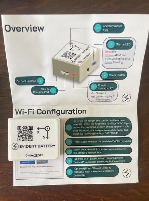 EVB Wi-Fi Vibration & Motion Sensor up to 6.66kHz | 6-Axis IMU (Accelerometer + Gyroscope) | Wi-Fi and AP Mode | API Software Portal | Sensor for Engineering Applications, EVs, & R&D Labs customer photo 2