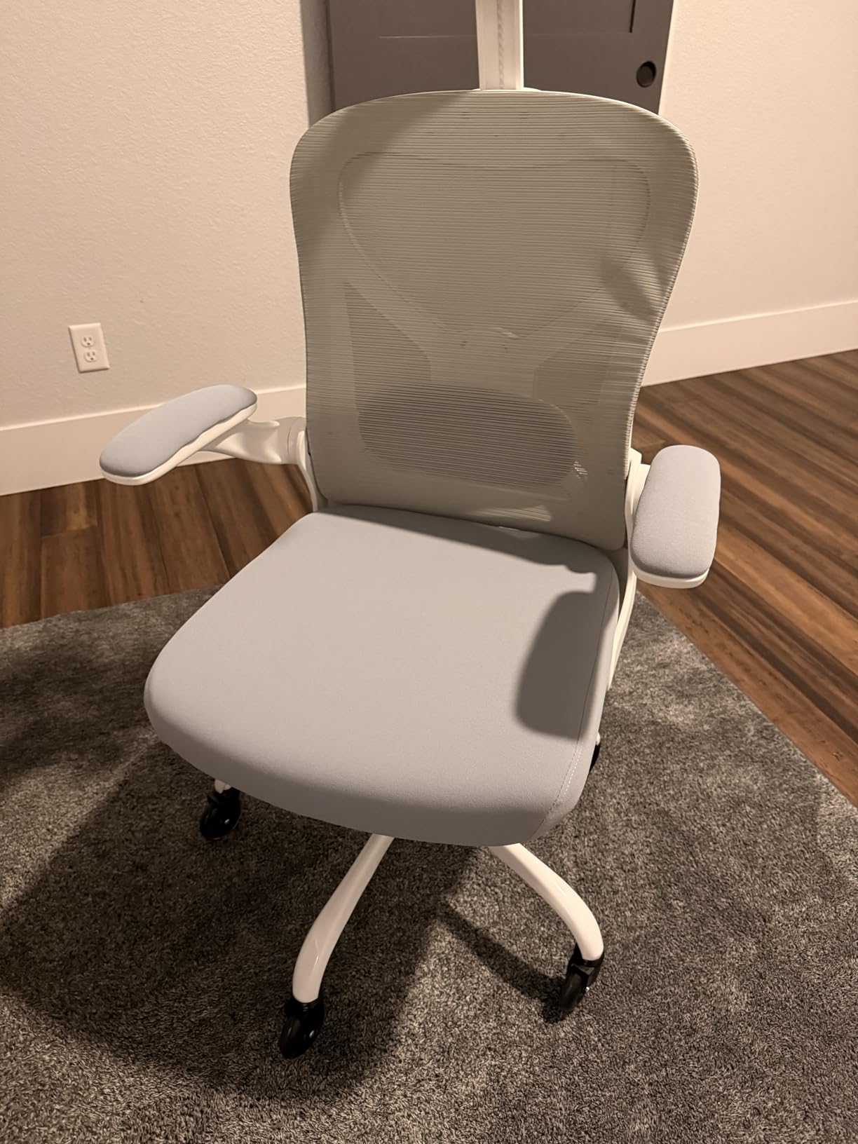 Office Chair for Back & Neck Pain Relief, Virgin Foam Seat, 2D Adjustable Lumbar & 3D Headrest, Flip-Up Armrests, Tilt & Rock for Relaxation, Black/Carbon Fiber customer photo 2