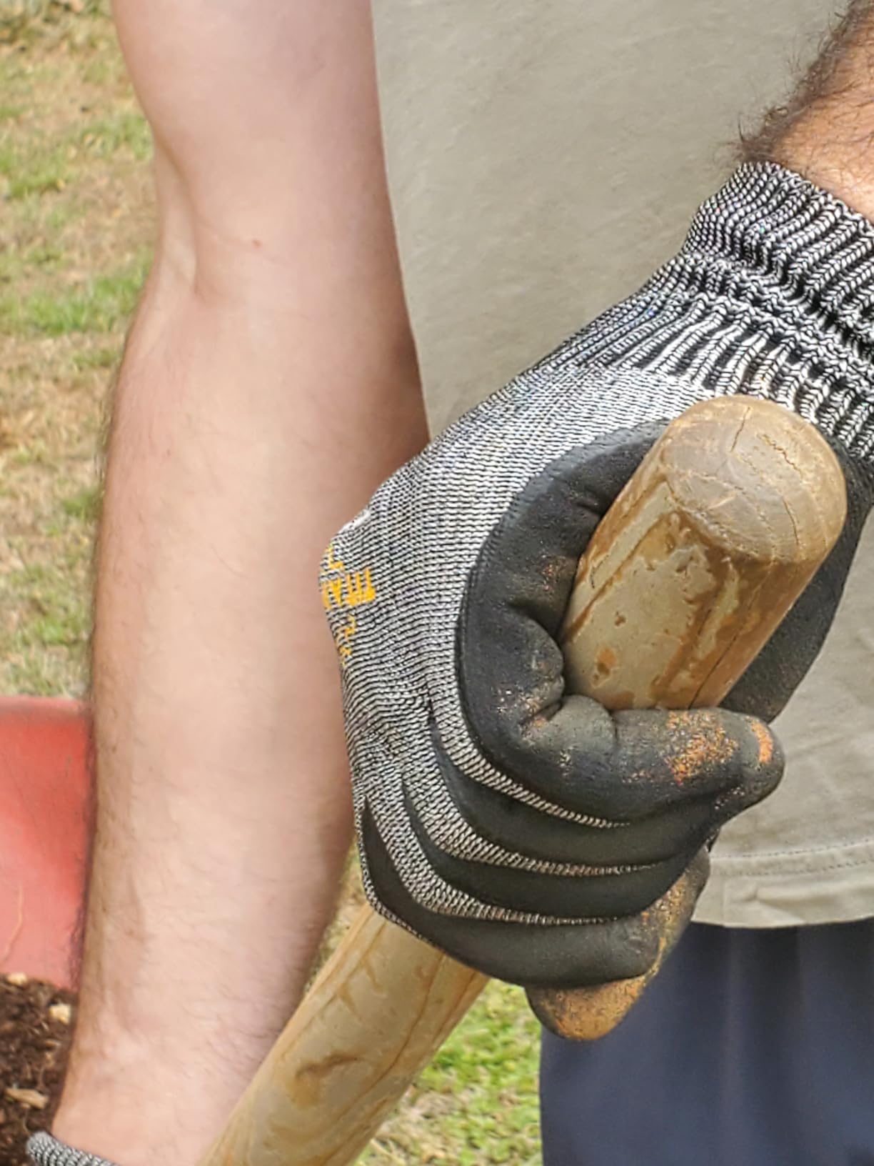 TitanFlex Cut Resistant Gloves ANSI A5, Work Gloves with Sandy Nitrile Grip, Black customer photo 2