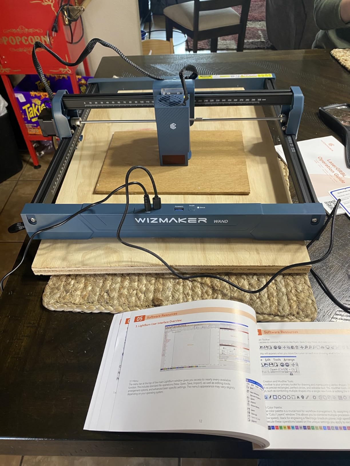 WIZMAKER Wand 12W Laser Engraver, 300x300mm High-Power Diode Laser Cutter for Wood, Leather, Paper, MDF, Felt, Coated Metals, Dark Acrylic, DIY, Small Business Projects customer photo 1