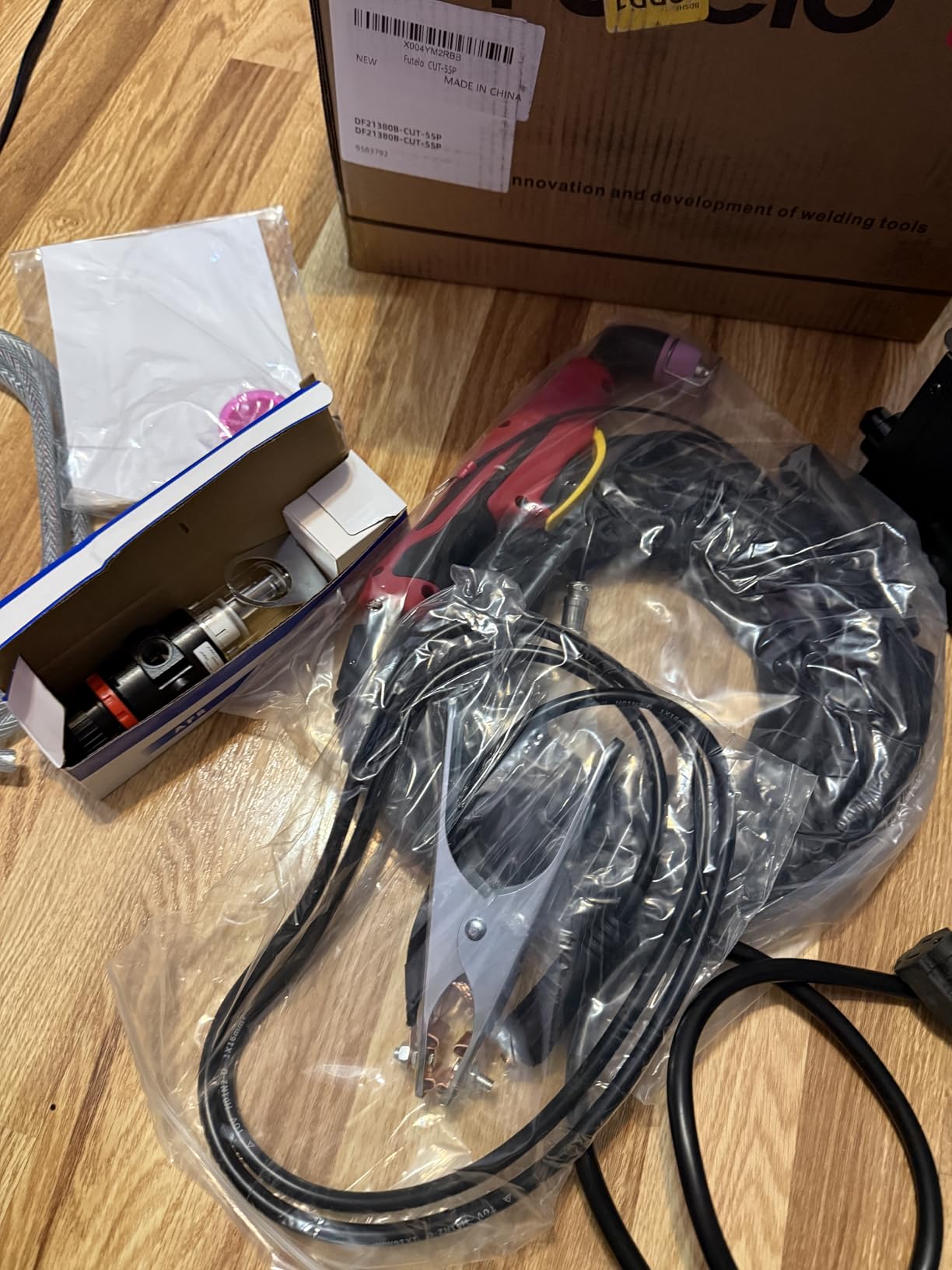 Plasma Cutter 55A, Non-Touch Pilot Arc Plasma Cutter Machine, 110V/220V Dual Voltage, Large LED Display, IGBT Inverter, 1/2