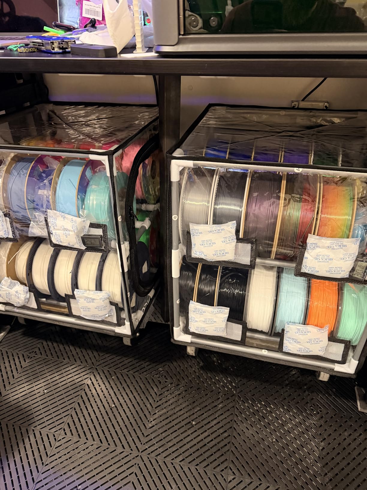 YOOPAI 3D Printer Filament Storage Box - 2 Tier Filament Storage Rack with Transparent Cover, Holds Up to 24 Rolls 1KG - 3D Filament Storage Organizer for Home, Workshop & Studio customer photo 1