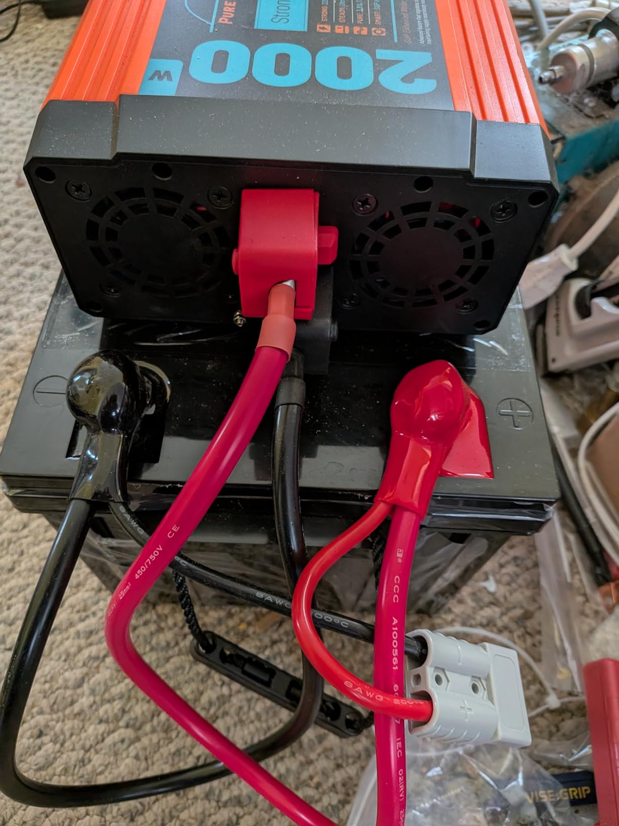 Ampeak Pure Sine Wave Inverter [2000 Watt] - 6000W Surge, 12v DC to 110V AC Converter Power Inverter for RV, Truck, Home, Solar, Outdoor with Dual AC & 20A Outlets, Hardwire Port, 5V 3.1A USB & Remote customer photo 2