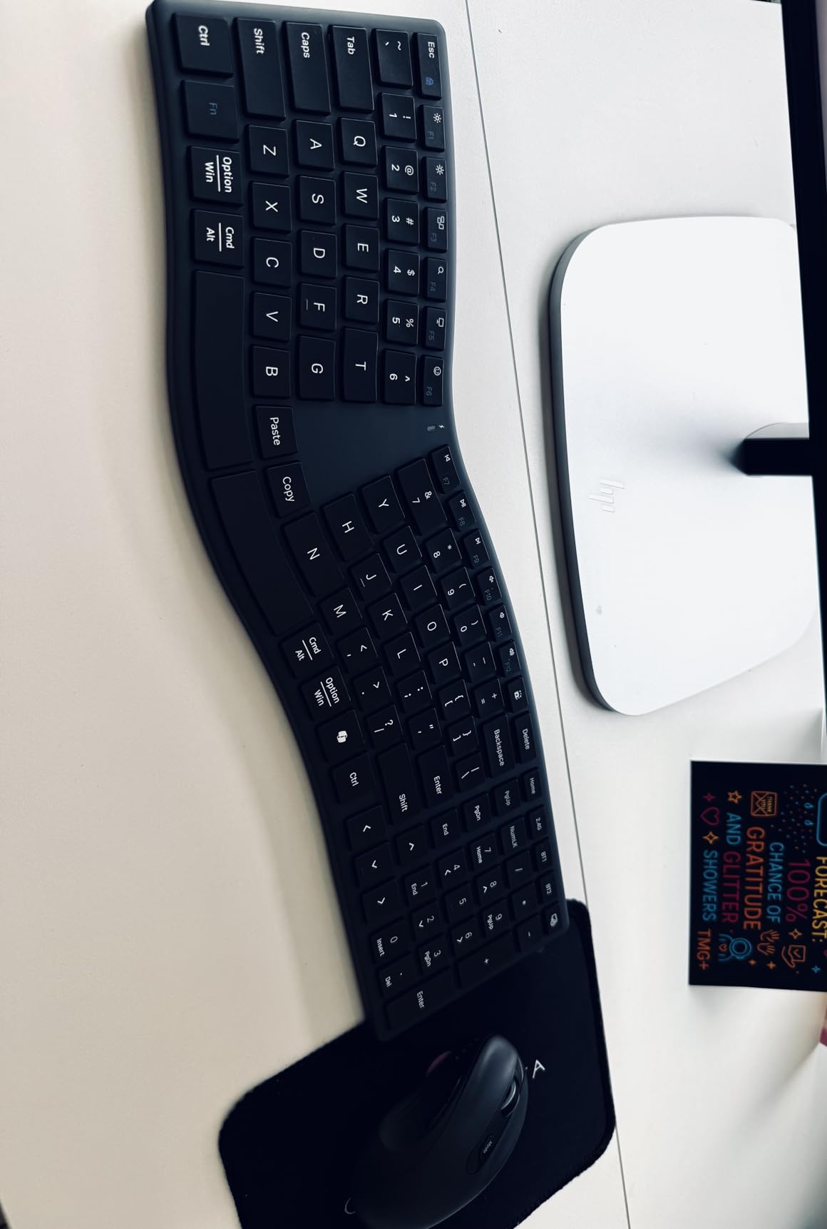 MEETION Ergonomic Keyboard and Mouse Wireless, Split S-Curve Design, 2.4G Wireless & Dual Bluetooth, Slim Low-Profile Rechargeable Full Size Keyboard, 4 DPI Mouse for Windows Mac PC Laptop Computer customer photo 2