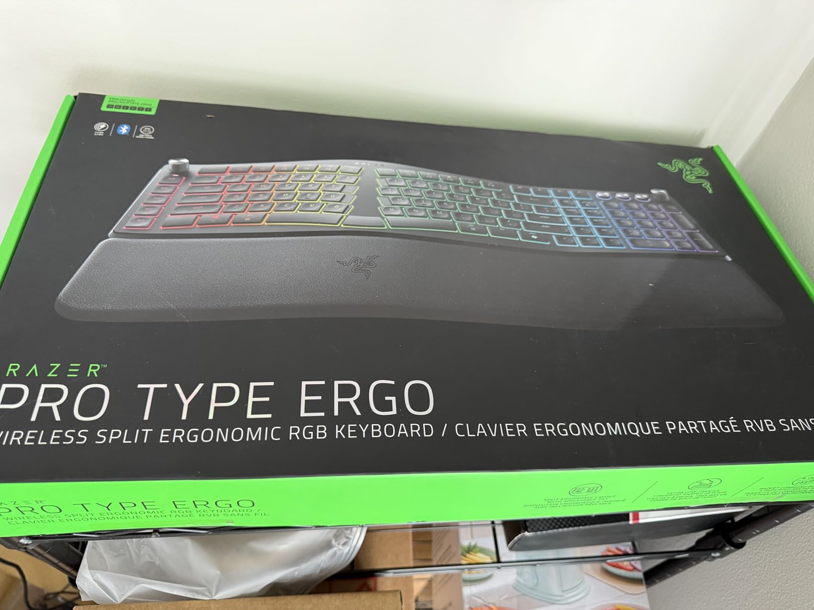 Razer Pro Type Ergo Wireless Split Ergonomic RGB Keyboard - Adjustable Tilt, Wrist Rest, Natural Typing, Multi Device Connectivity (2.4 GHz, Bluetooth, USB Type C), Windows/Mac Compatible - Black customer photo 2