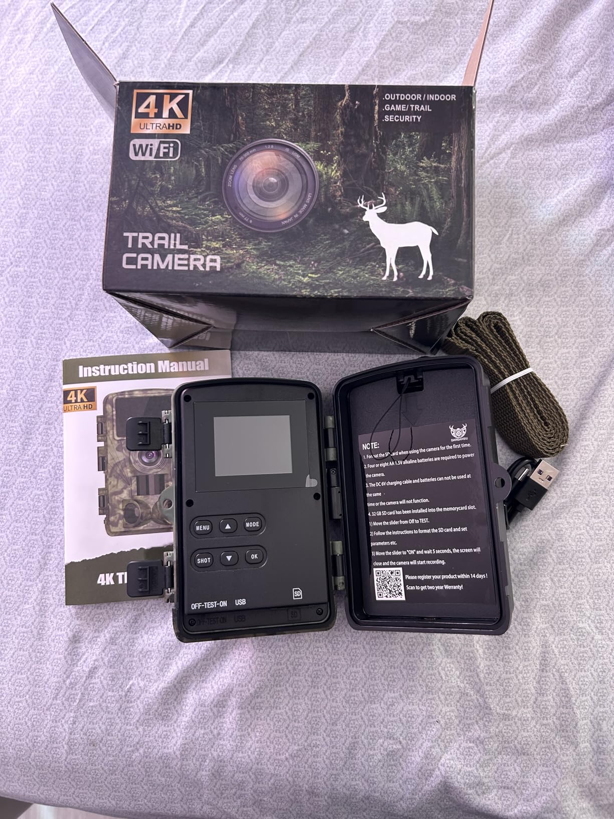 Trail Camera - 4K 48MP WiFi Game Camera with Night Vision, 0.05s Trigger Motion Activated, IP66 Waterproof, Bluetooth Cell Phone 130 Wide-Angle with No Glow Infrared LEDs for Outdoor Wildlife,Green customer photo 2