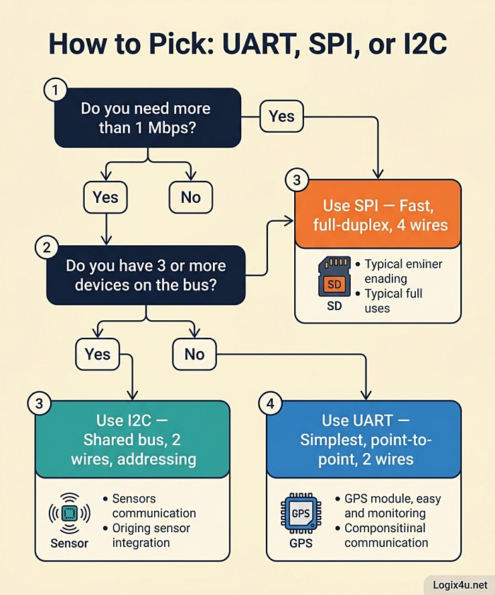 How to Pick UART, SPI, or I2C