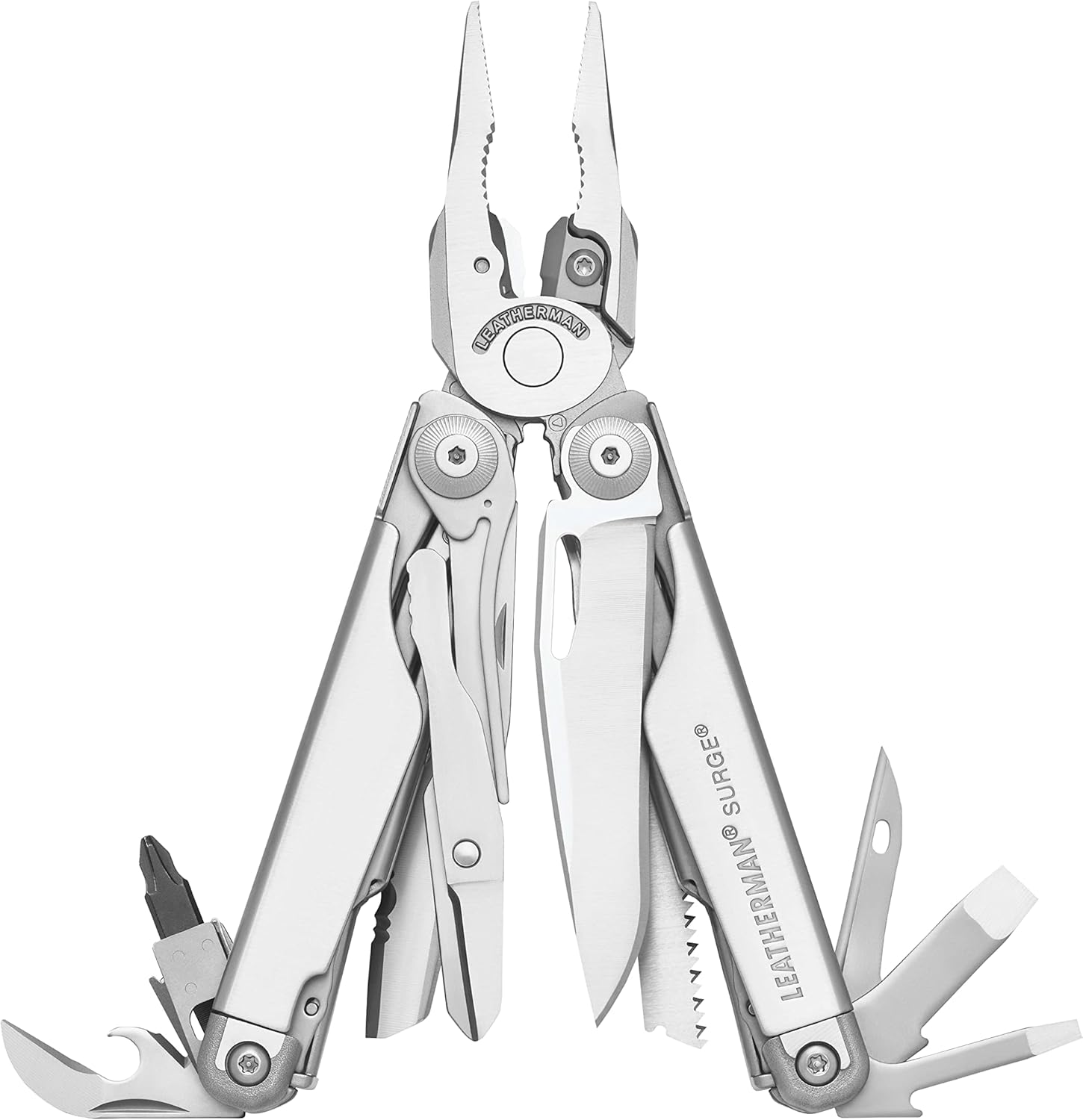 LEATHERMAN Surge - Heavy-duty multipurpose multi-tool with 21 tools including full-size lockable blades, regular and needlenose pliers and wire cutters, DIY tool made in the USA, in stainless steel customer photo 1