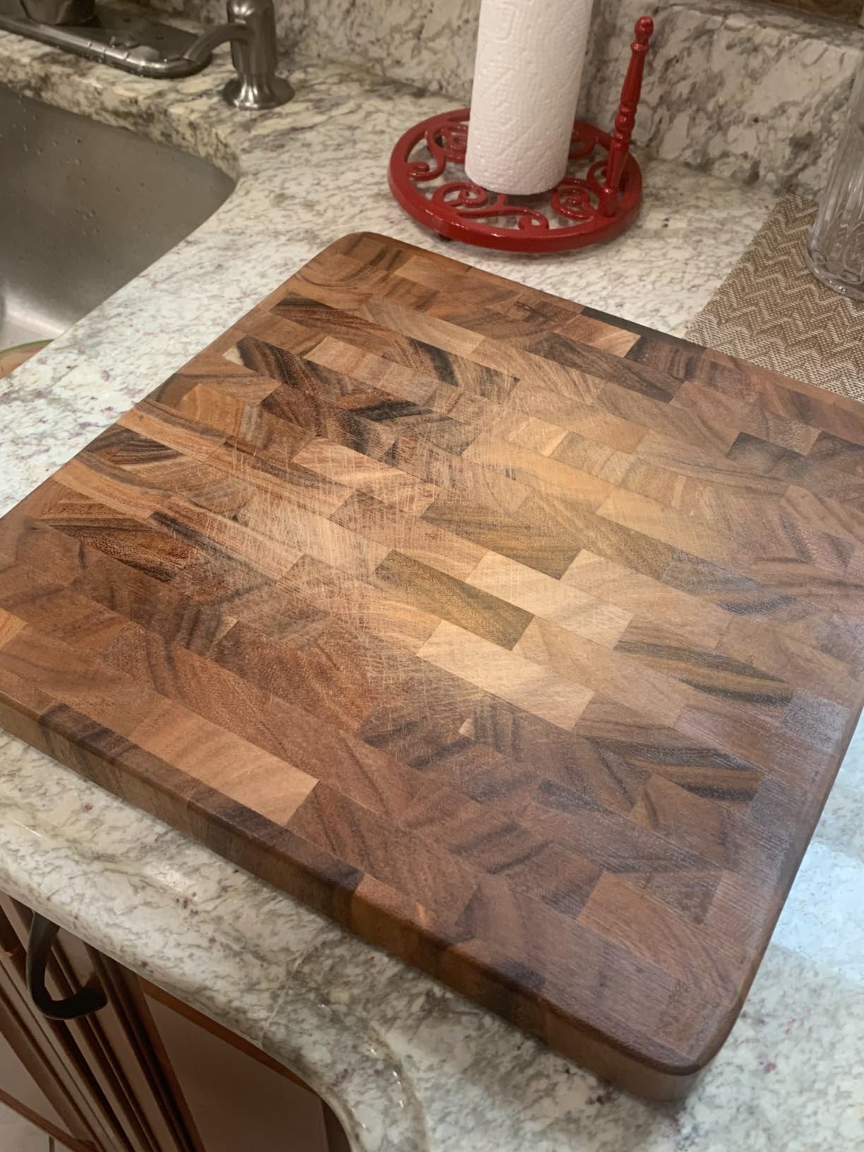 Acacia Wood End Grain Cutting Board, 14