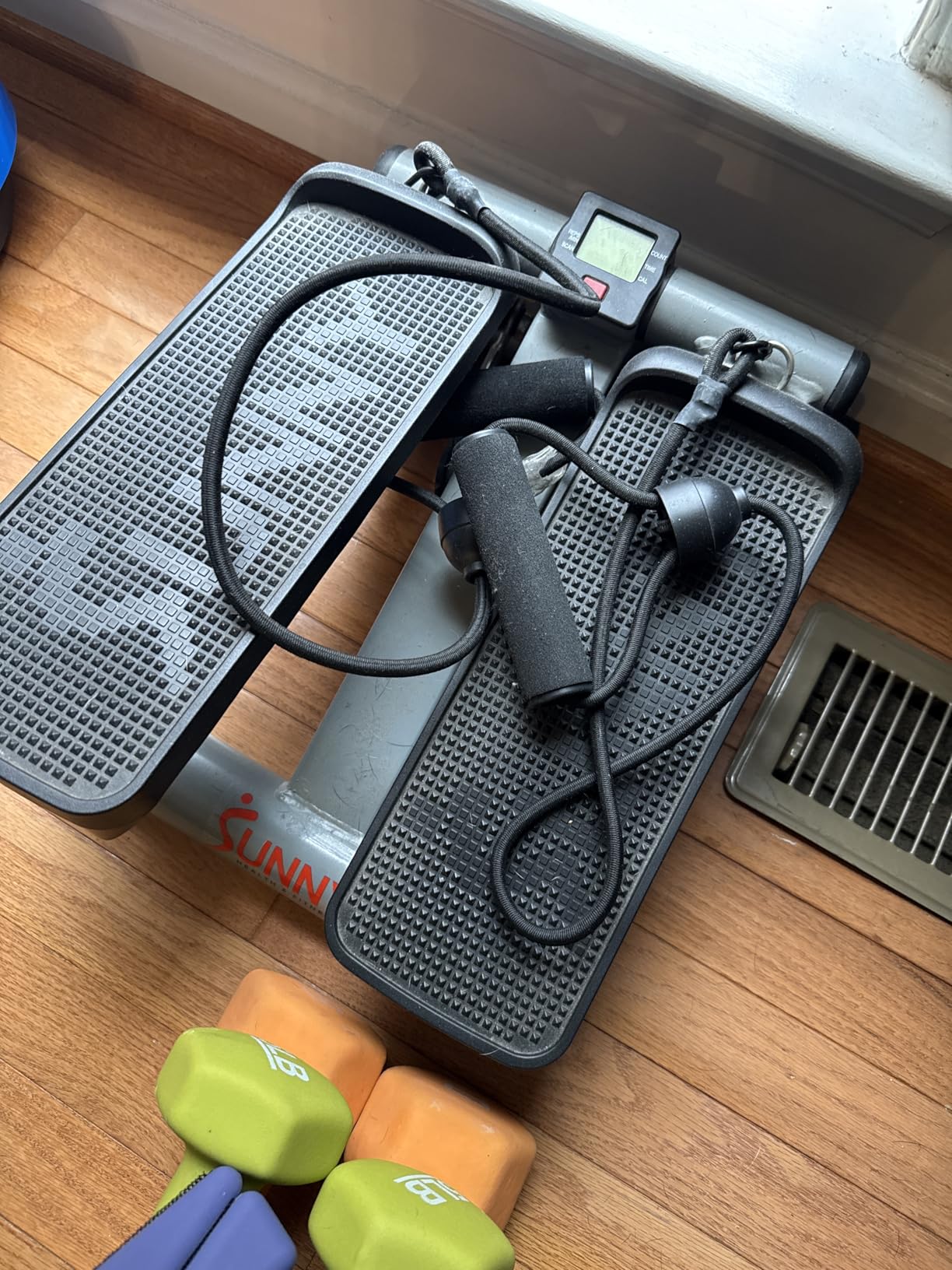 Sunny Health & Fitness Mini Steppers for Exercise at Home, Stair Step Workout Machine with Resistance Bands, Full Body Cardio Equipment, Optional Free SunnyFit App Connection Smart Stepper customer photo 1