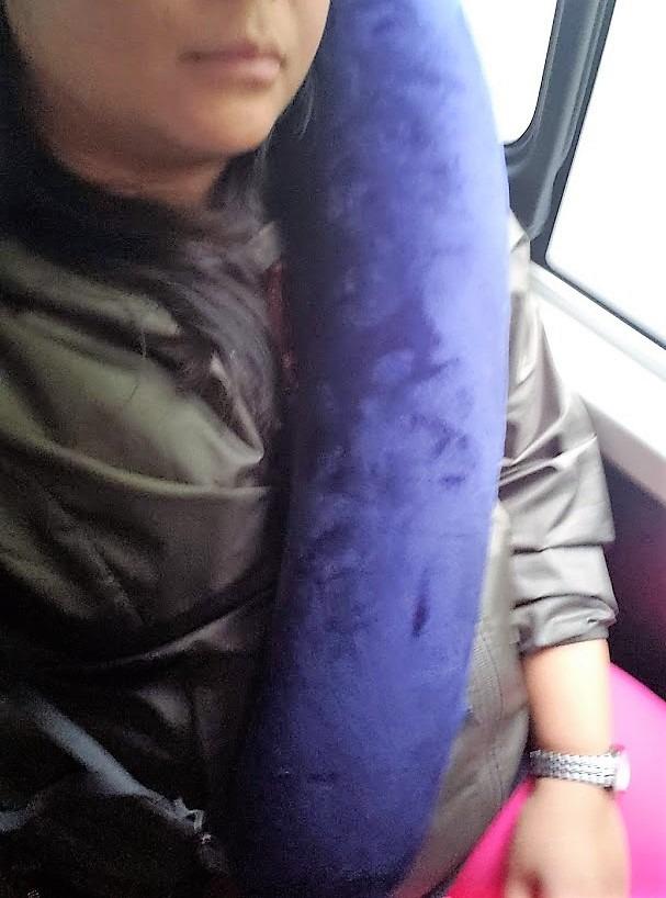 TRAVELREST Ultimate Inflatable Neck Support & Body Pillow - Airplane Pillow for Long Flight Comfort, Travel Essentials (Grey) customer photo 2