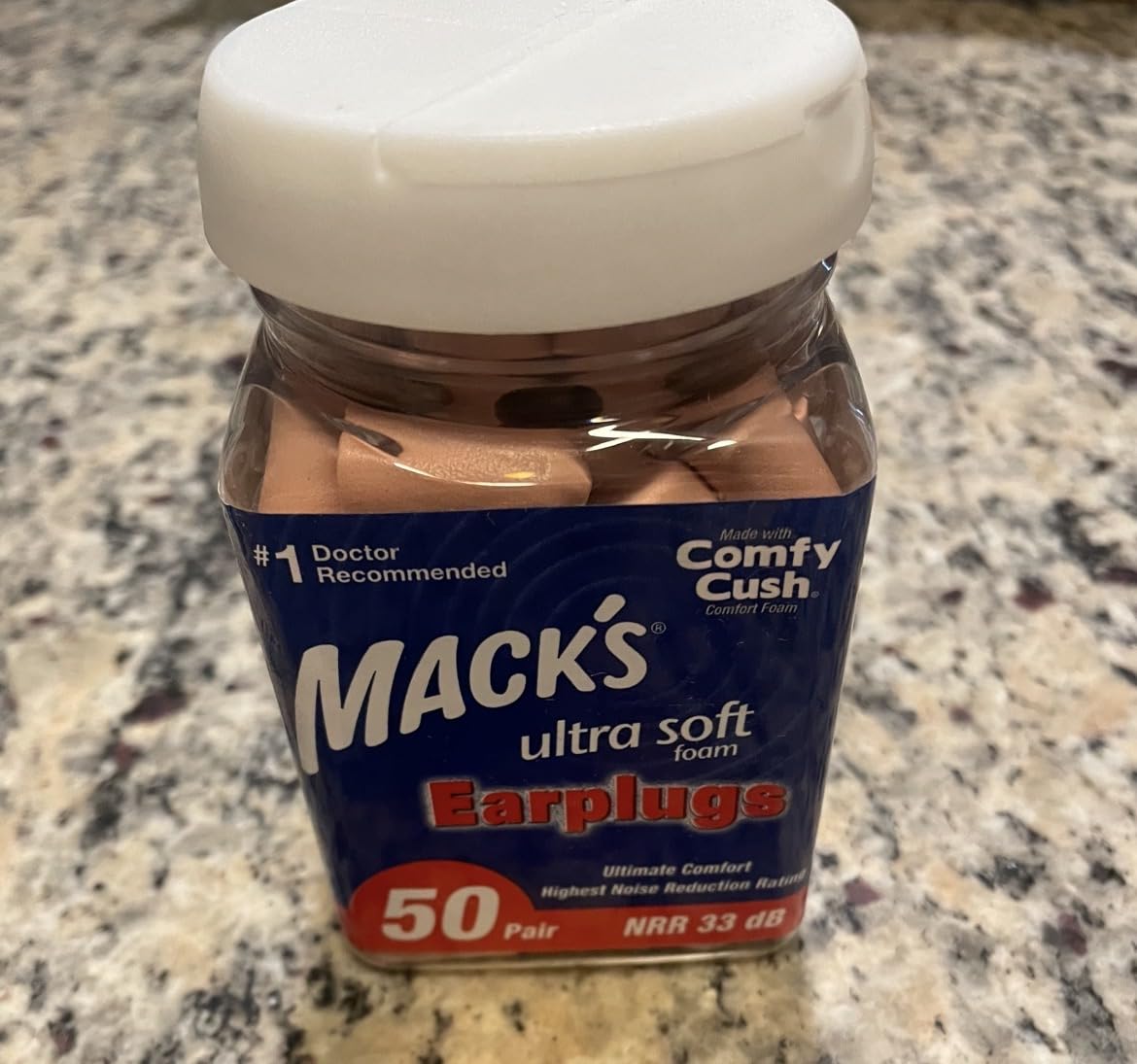 Mack's Ultra Soft Foam Earplugs, 50 Pair - 33dB Highest NRR, Comfortable Ear Plugs for Sleeping, Snoring, Travel, Concerts, Studying, Loud Noise, Work | Made in USA customer photo 1