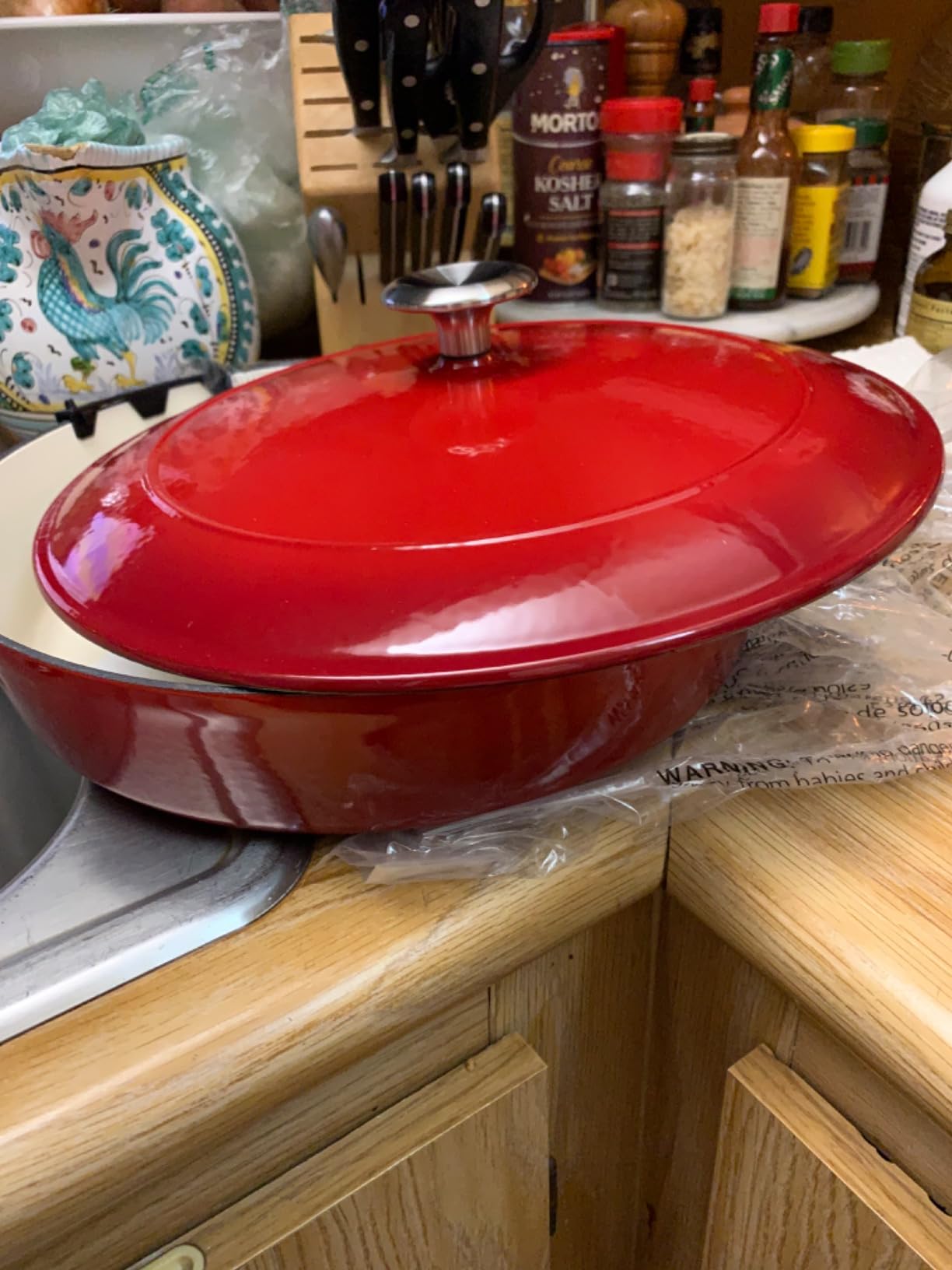 Tramontina Enameled Cast Iron Oval Dutch Oven Pot with Lid, Large 5.5-quart, Blue customer photo 2