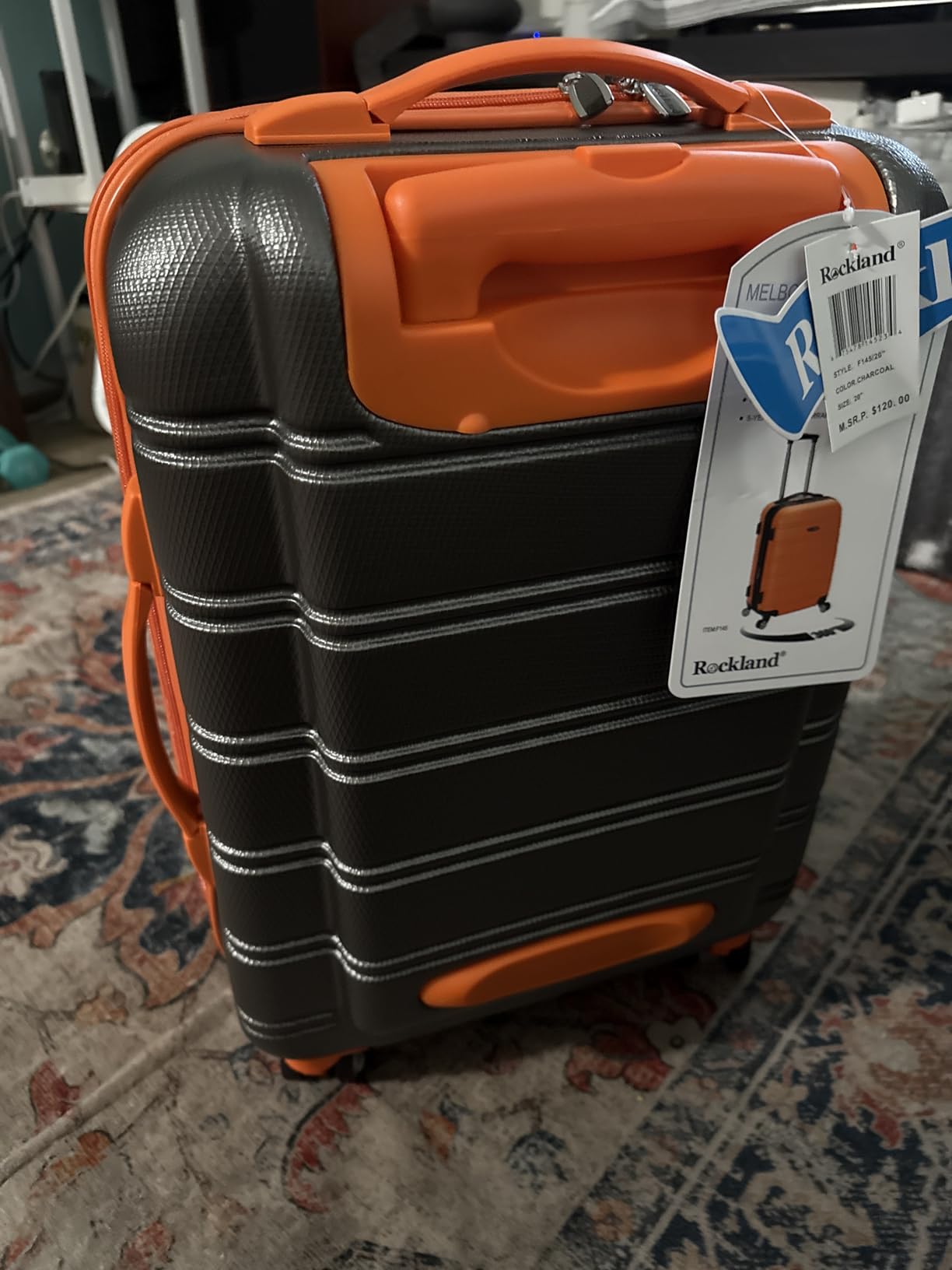 Rockland Melbourne Hardside Expandable Spinner Wheel Luggage, Purple, Carry-On 20 inches customer photo 2