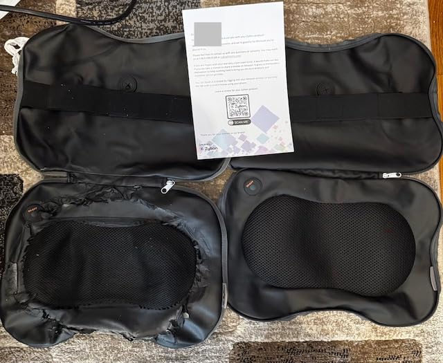 Zyllion Shiatsu Back and Neck Massager with Heat - 3D Electric Kneading Deep Tissue Massage Pillow for Muscle Pain Relief customer photo 2