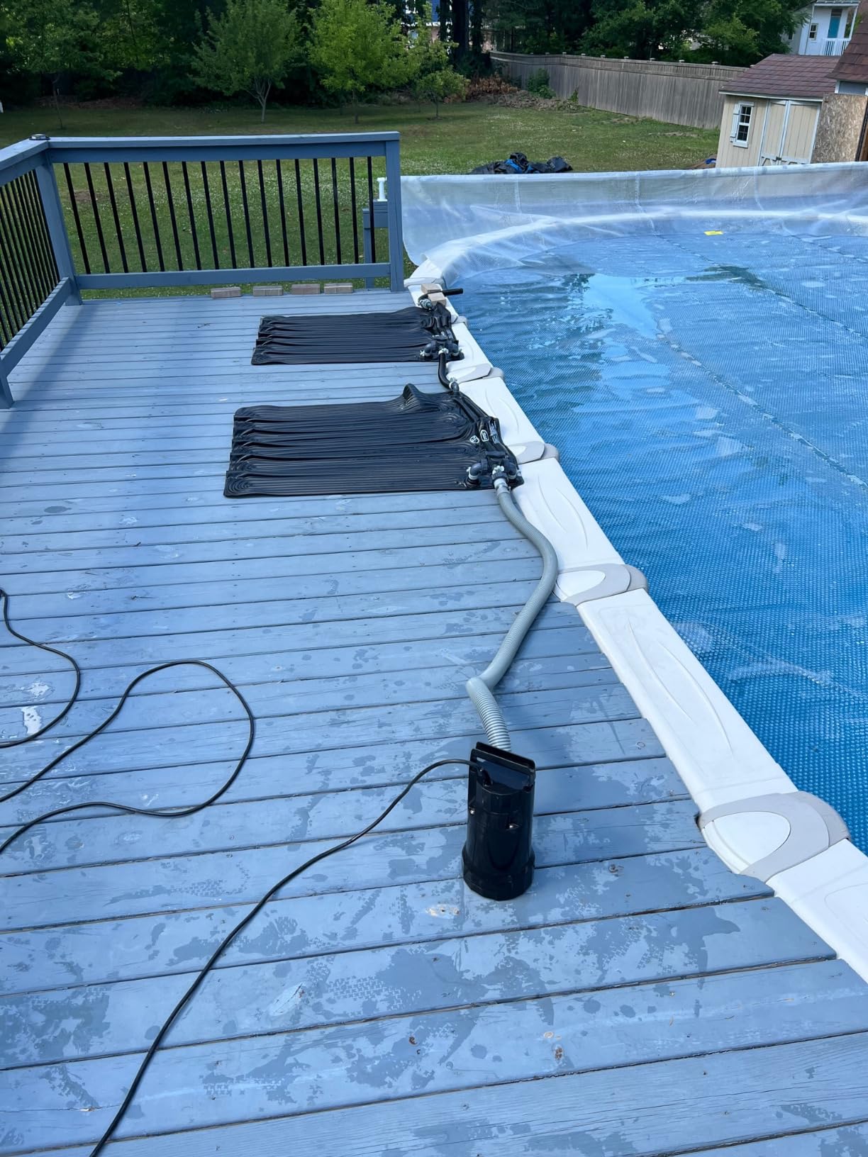 Intex 28685E 47 Inch x 47 Inch Solar Pool Water Heater Mat for 8,000 Gallon Above Ground Swimming Pool with Hose Attachment and Adaptors, Black customer photo 2