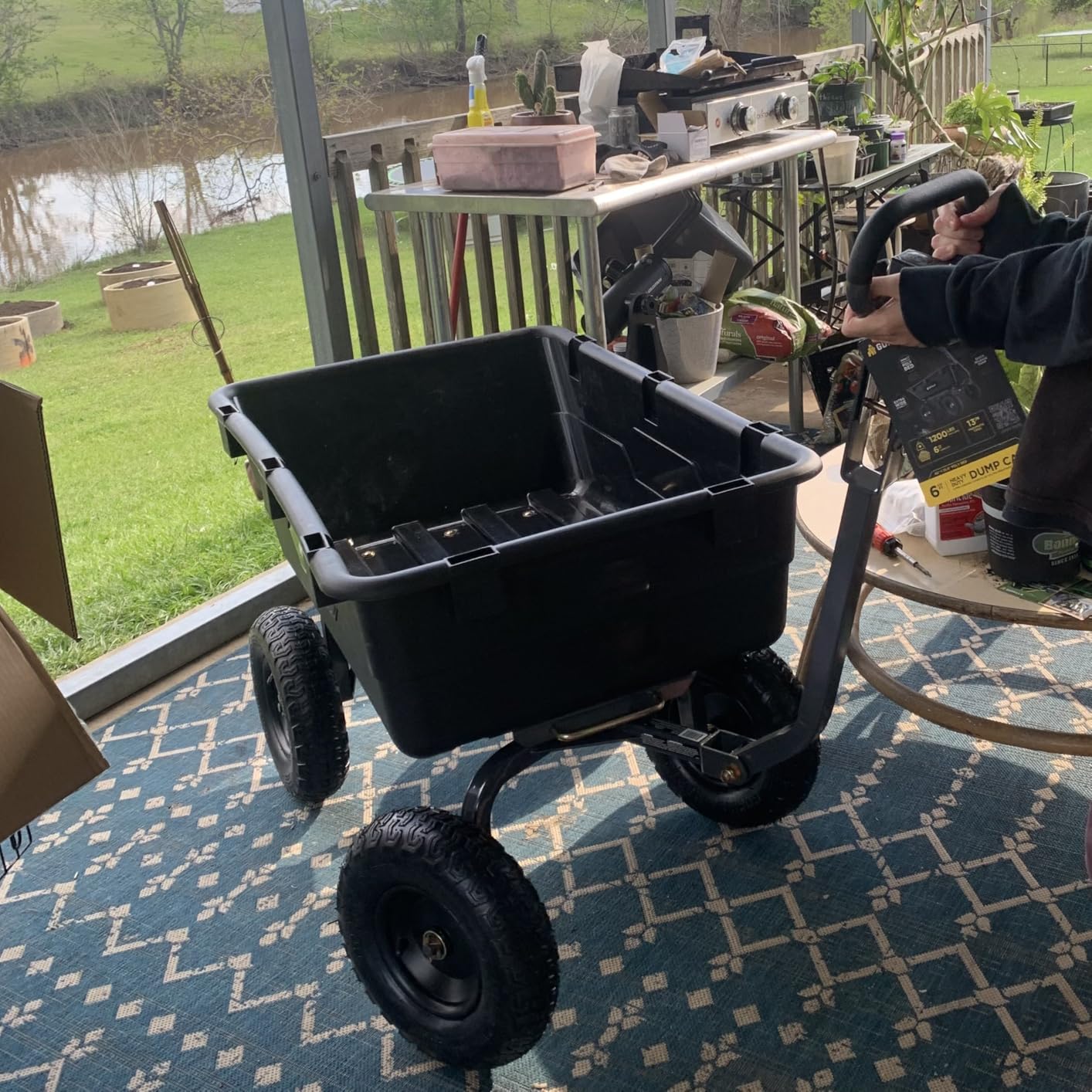 Gorilla Carts Heavy-Duty Poly Yard Dump Cart, 6 Cu Ft Tub, 1200 lb Haul Capacity, Black customer photo 2