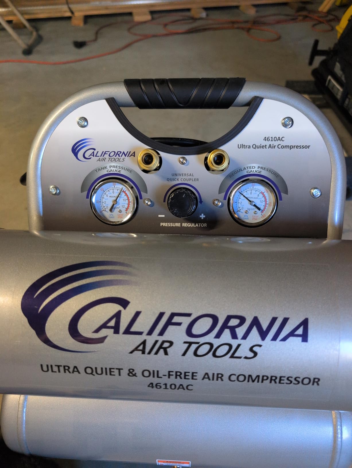 California Air Tools CAT-4610AC Ultra Quiet & Oil-Free 1.0 HP 4.6 Gallon Aluminum Twin Tank Electric Portable Air Compressor customer photo 1