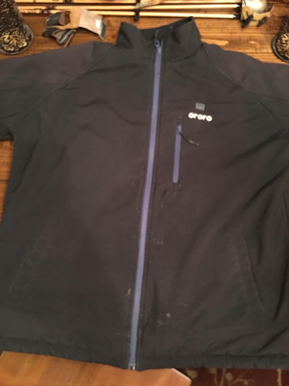 Men's 4 Heat-Zone Heated Jacket with USB-C Rechargeable Battery, Soft Shell Heated Jacket with Detachable Hood customer photo 2