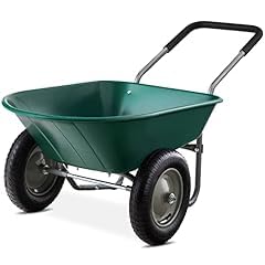 Best Choice Products Dual-Wheel Home Utility Yard Wheelbarrow Garden Cart w/Built-in Stand customer photo 1