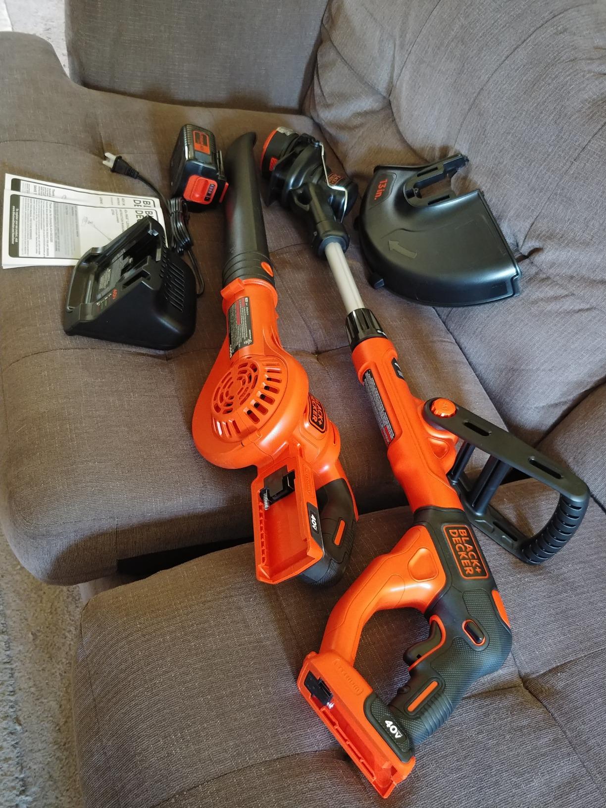 BLACK+DECKER 40V Max Cordless Sweeper & String Trimmer, Battery & Charger Included (LCC340C) customer photo 1