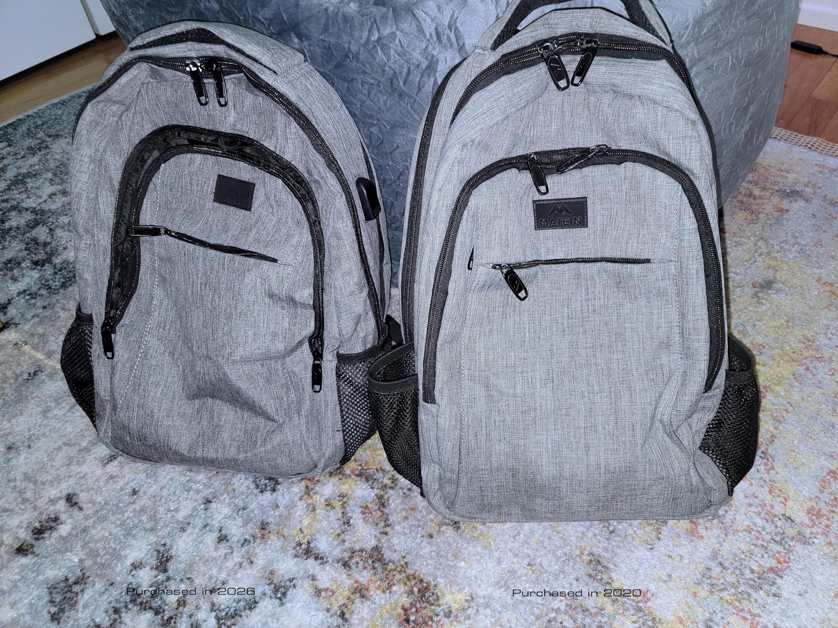 MATEIN Travel Laptop Backpack, Business Anti Theft Slim Sturdy Laptops Backpack Personal Item Bag, Water Resistant College School Computer Bag Gift for Men & Women Fits 15.6 Inch Notebook, Grey customer photo 1
