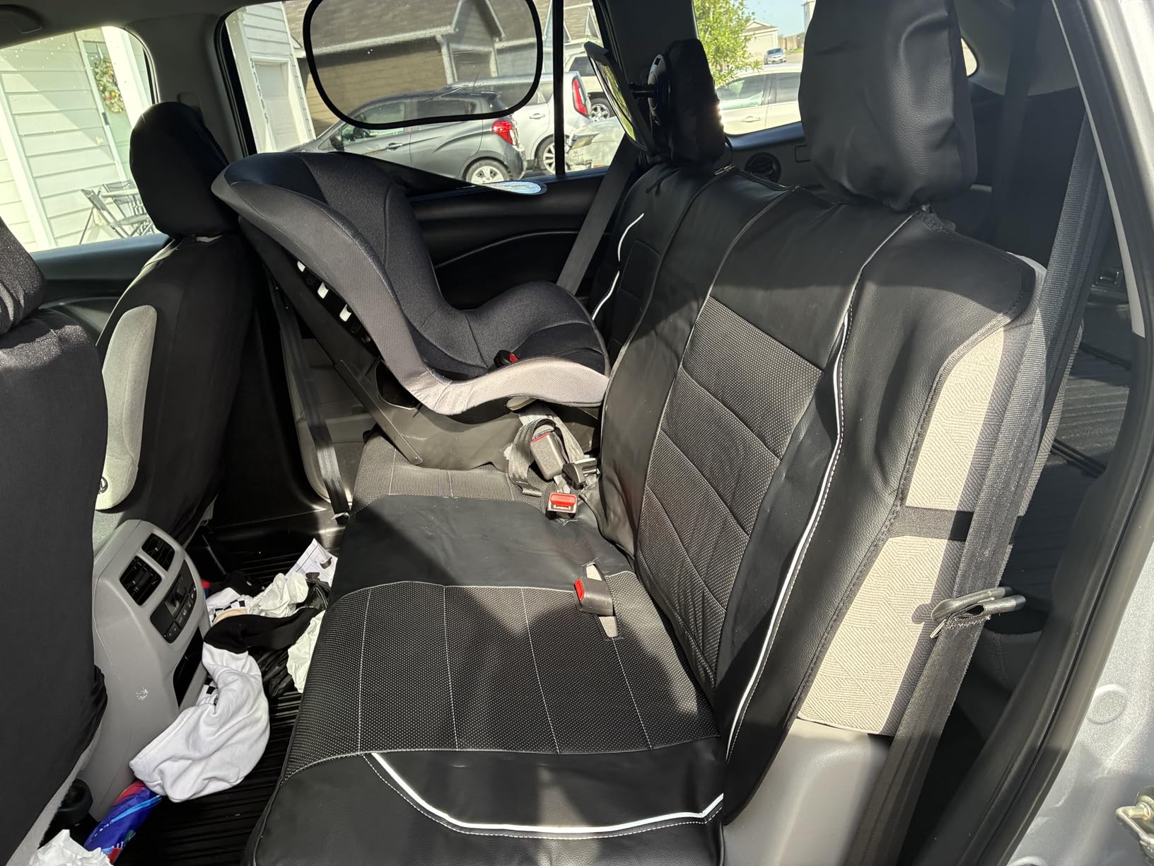 CAR PASS Universal FIT Piping Leather Car Seat Cover, for suvs,Van,Trucks,Airbag Compatible,Inside Zipper Design and Reserved Opening Holes customer photo 1