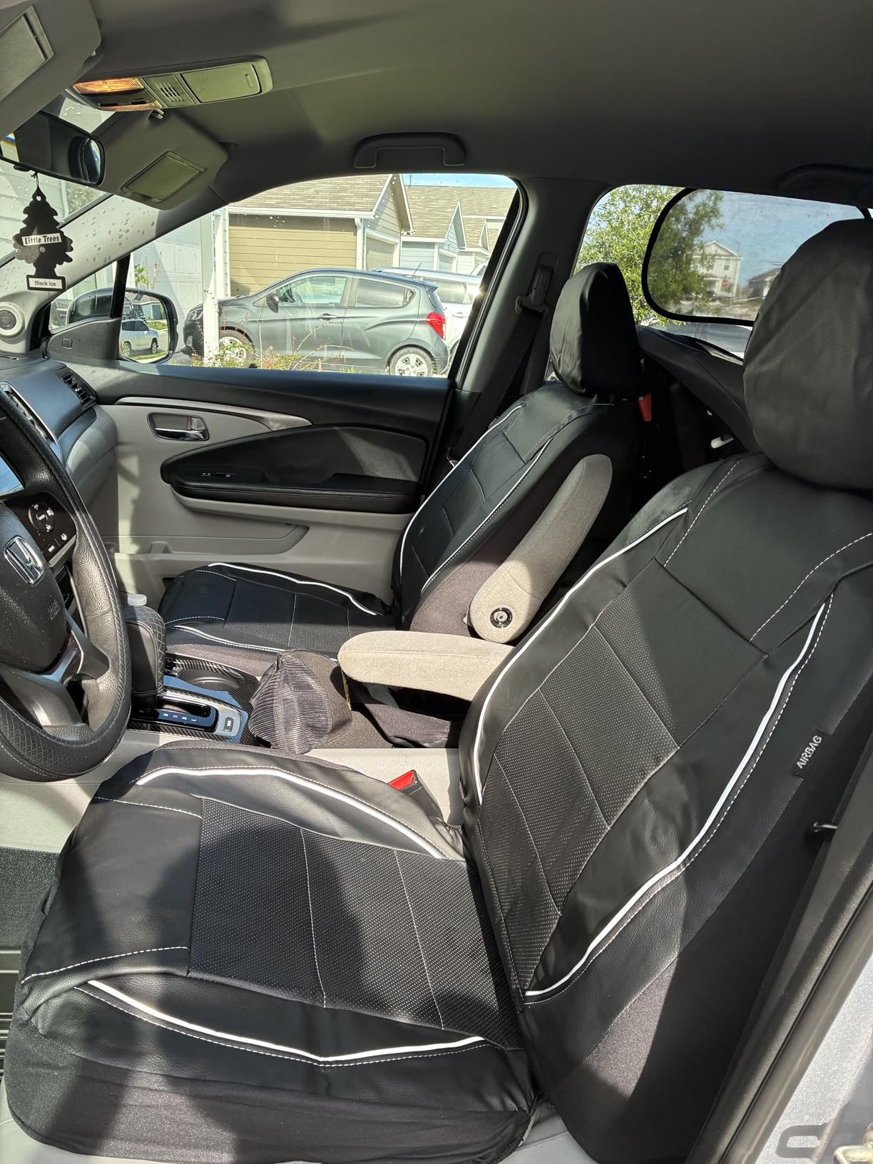CAR PASS Universal FIT Piping Leather Car Seat Cover, for suvs,Van,Trucks,Airbag Compatible,Inside Zipper Design and Reserved Opening Holes customer photo 2
