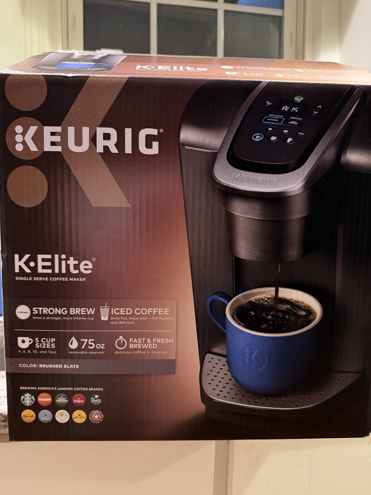 Keurig K-Elite Single Serve K-Cup Pod Coffee Maker, with Strength and Temperature Control, Iced Coffee Capability, 8 to 12oz Brew Size, Programmable, Brushed Slate customer photo 1