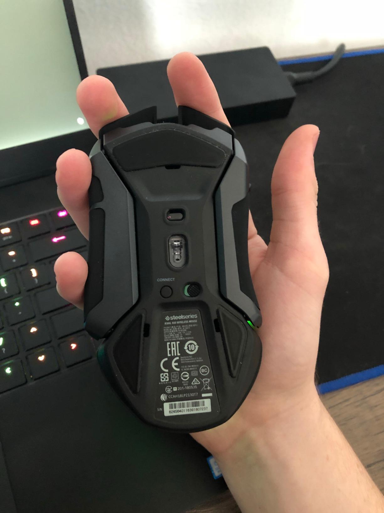 SteelSeries Rival 650 Quantum Wireless Gaming Mouse - Rapid Charging, 12,000 Cpi Dual Sensor, 256 Weight Configs, 8 Zone RGB Lighting customer photo 1