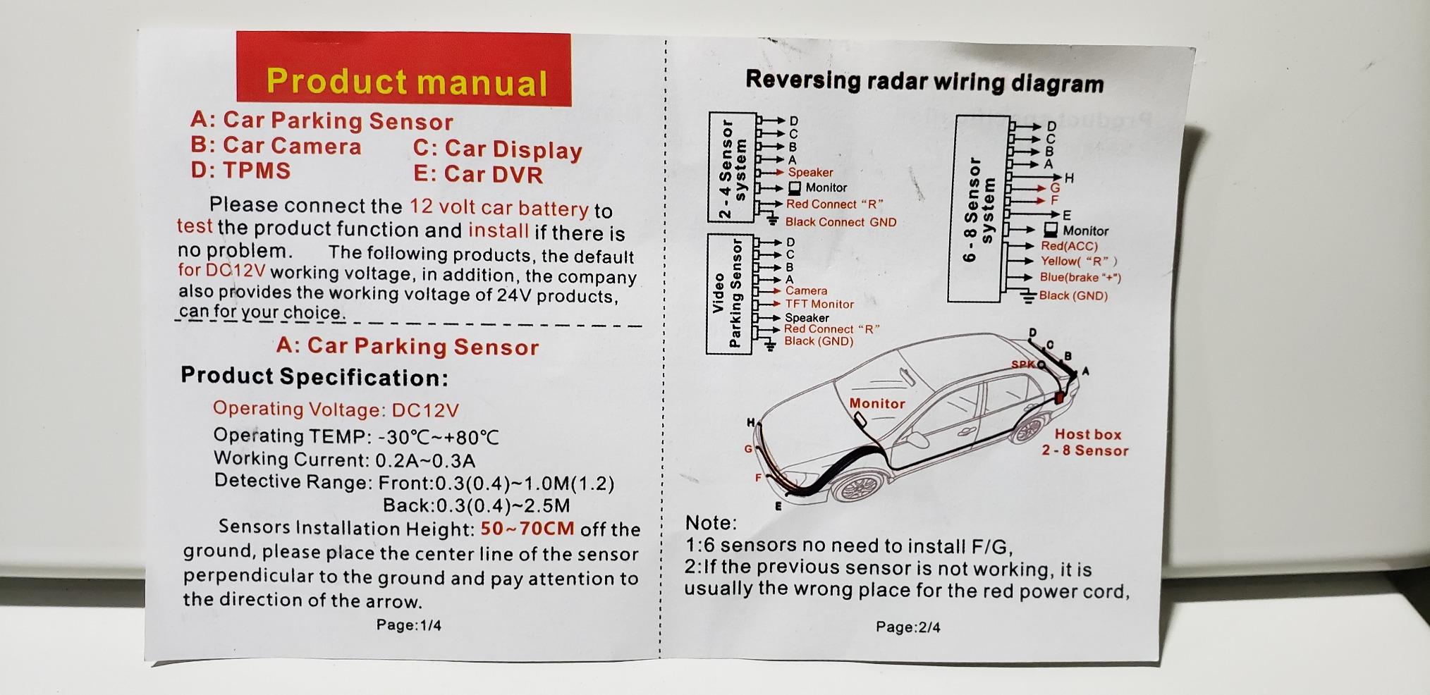 Car Reverse Parking Radar System with 8 Parking Sensors Distance Detection + LED Distance Display + Sound Warning (Black Color) customer photo 1