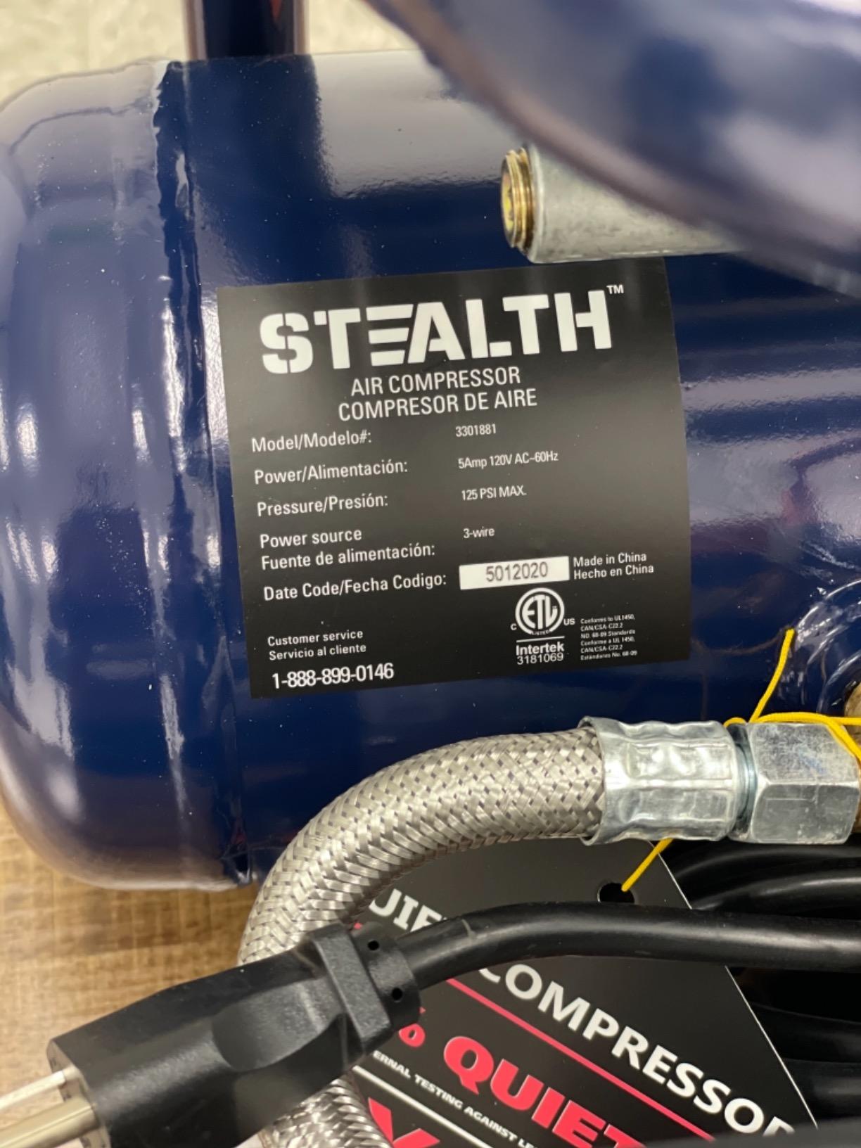 Stealth Air Compressor 2 Gallon, 3/4 HP Oil-Free Compressor, Less than 60dB Ultra Quiet Electric Air Compressor, Max 125 PSI Pressure for Tire Inflation, Nailing, Home DIY Project (SAQ-1234) customer photo 2