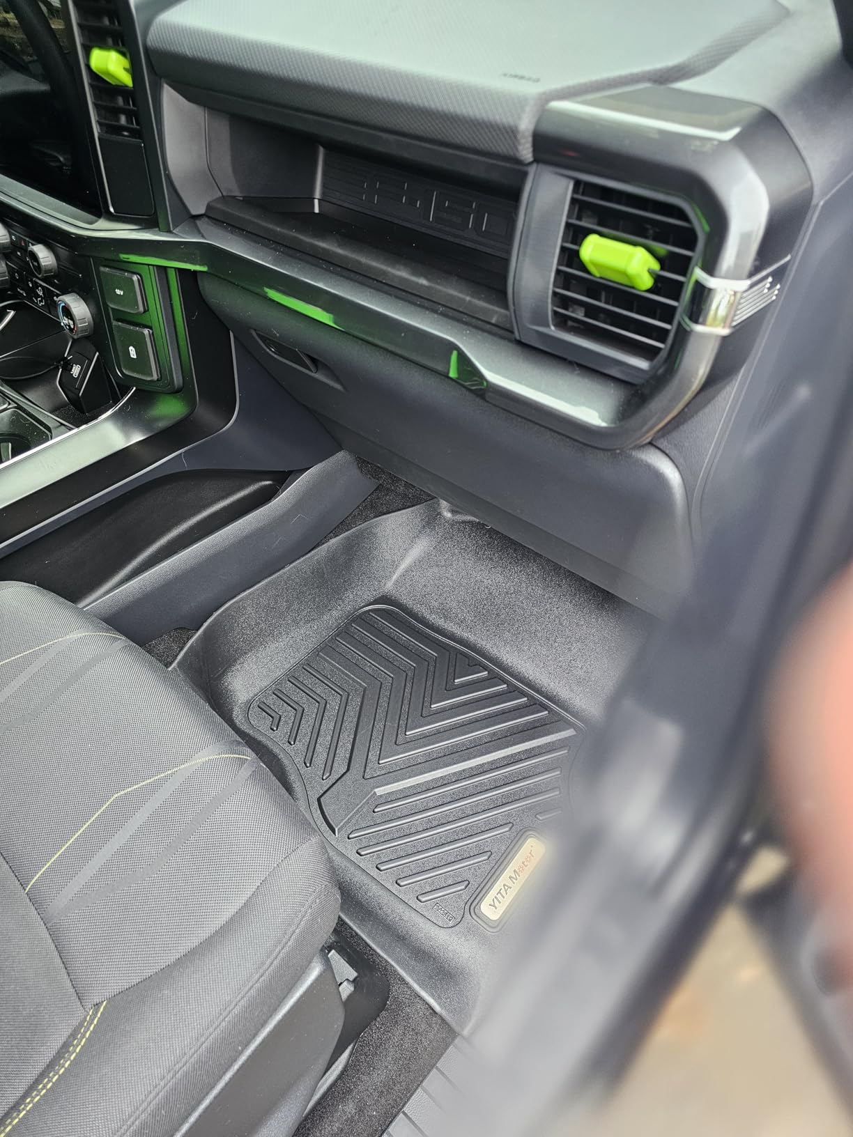 YITAMOTOR Floor Mats Fit for Ford F-150 2015-2026 & F150 Lightning 2022-2026 SuperCrew (Rear w/o U-Seat Flat Storage),TPE All Weather Truck mats, 1st & 2nd Row customer photo 2