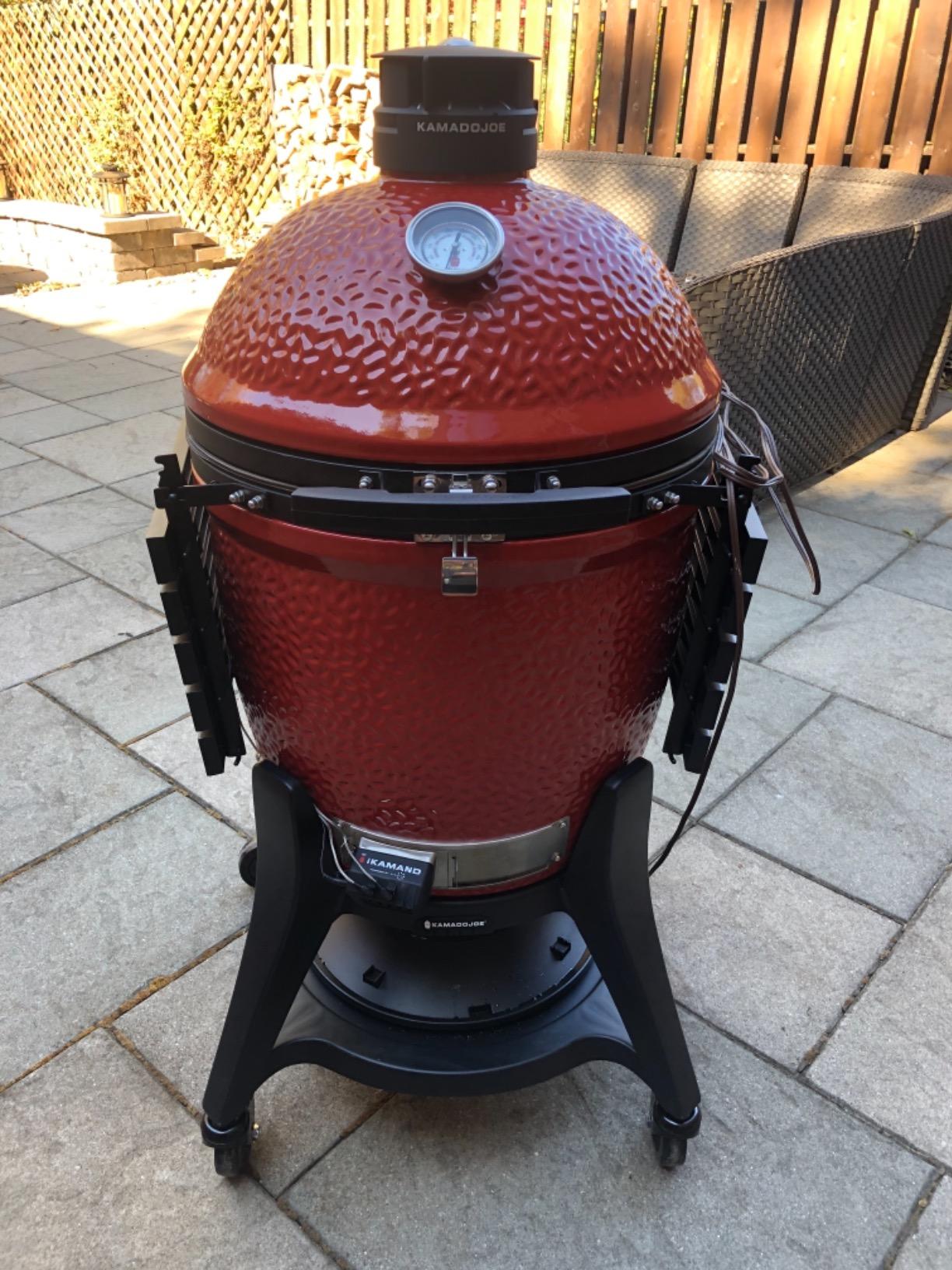 Kamado Joe Classic Joe Series III 18-inch Charcoal Grill & Smoker, Red, with Cart, Side Shelves, Grill Gripper, and Ash Tool, 3 Tier Cooking System, Stainless Steel Cooking Grates, Model KJ23RHCI-A customer photo 1
