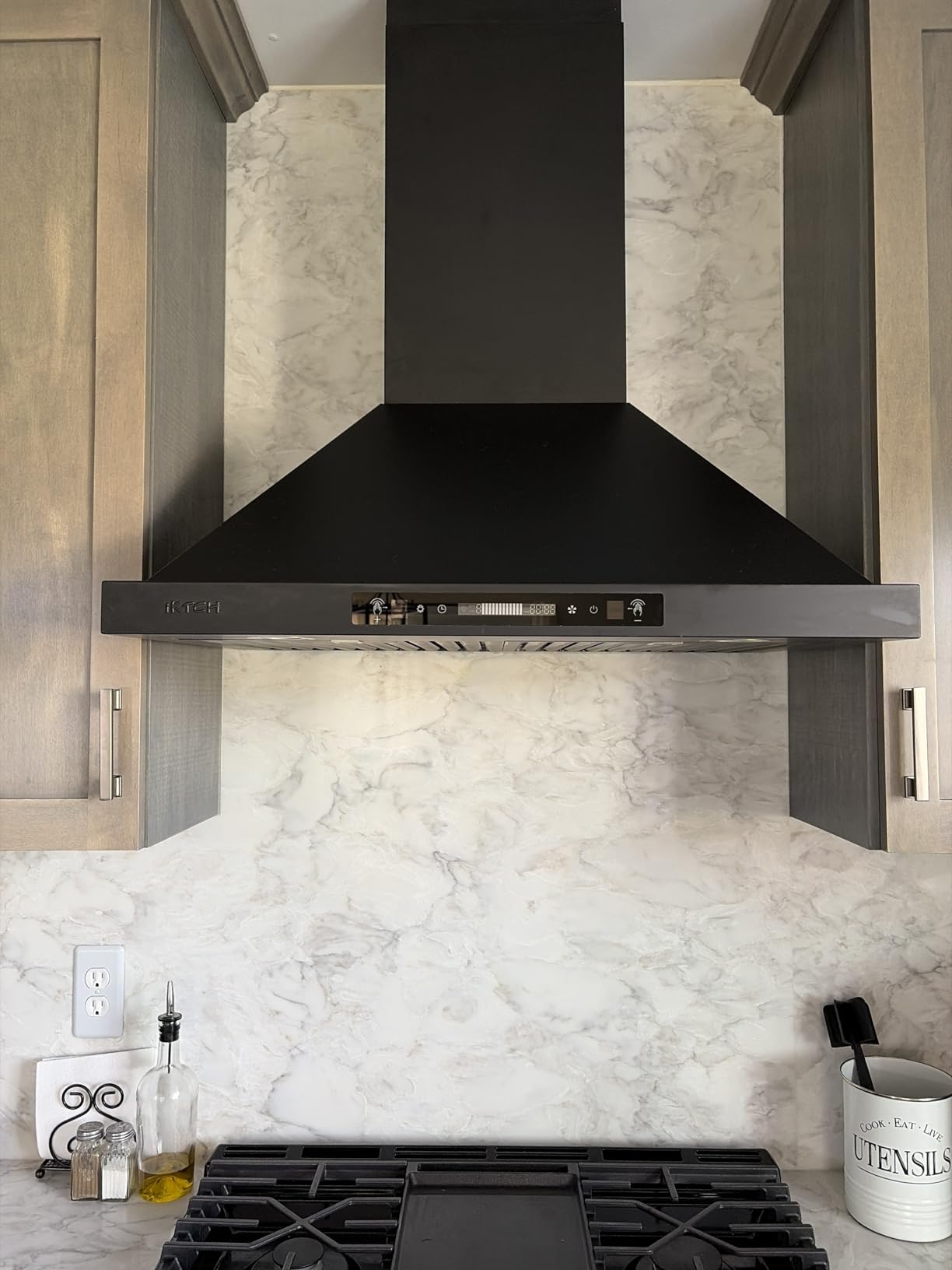 IKTCH 30-inch Wall Mount Range Hood 900 CFM Ducted/Ductless Convertible, Kitchen Chimney Vent Stainless Steel with Gesture Sensing & Touch Control Switch Panel, 2 Pcs Adjustable Lights customer photo 2