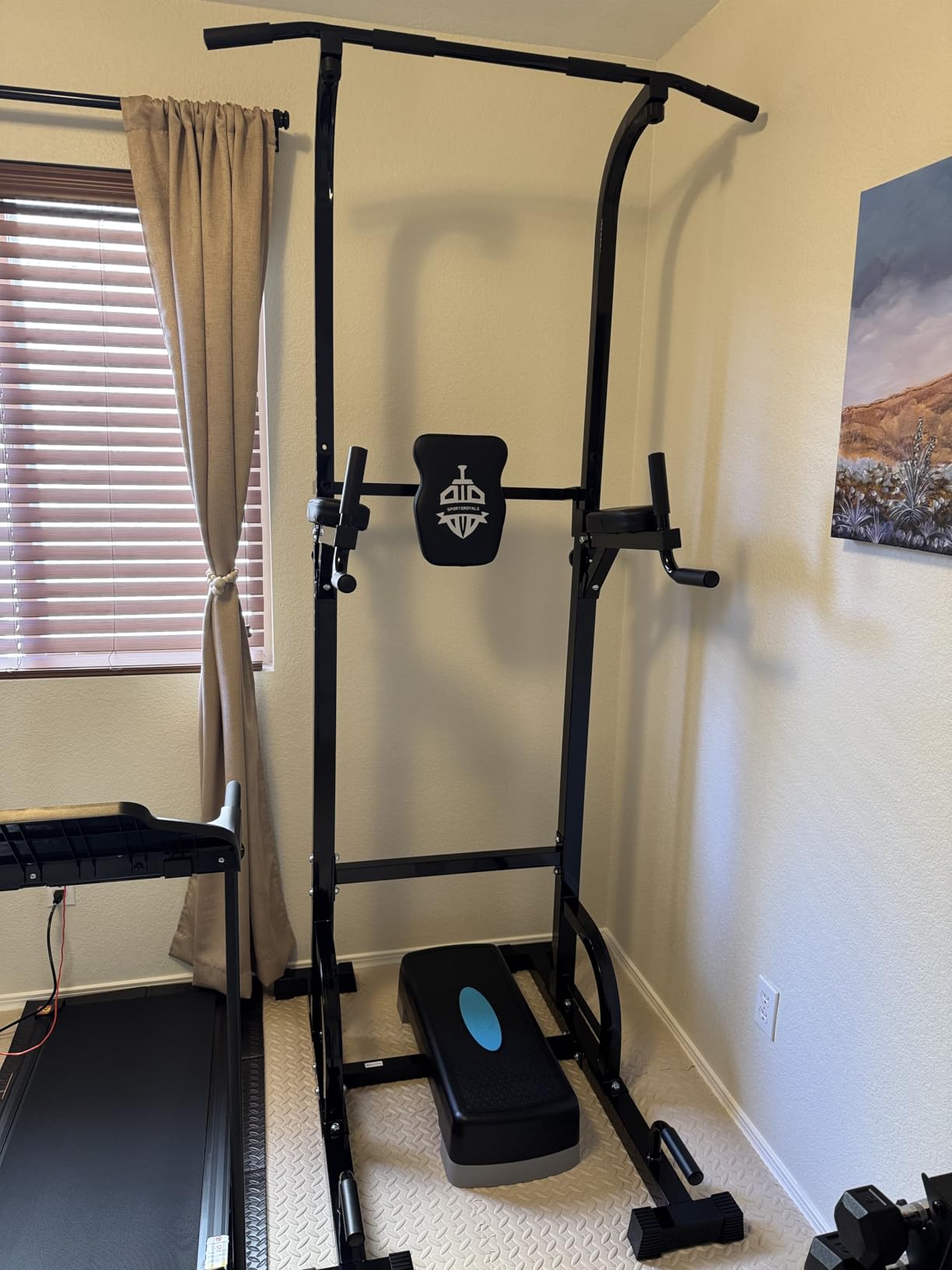 Sportsroyals Power Tower Pull Up Bar Station, 450LBS Stable Pull Up Dip Station for Home Gym customer photo 1