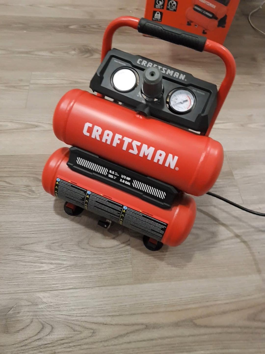 Craftsman 2-Gallon Air Compressor, 1/3 HP Oil-Free Twin Tank, 125 PSI Max - Portable & Quiet Air Tool for Home DIY customer photo 1