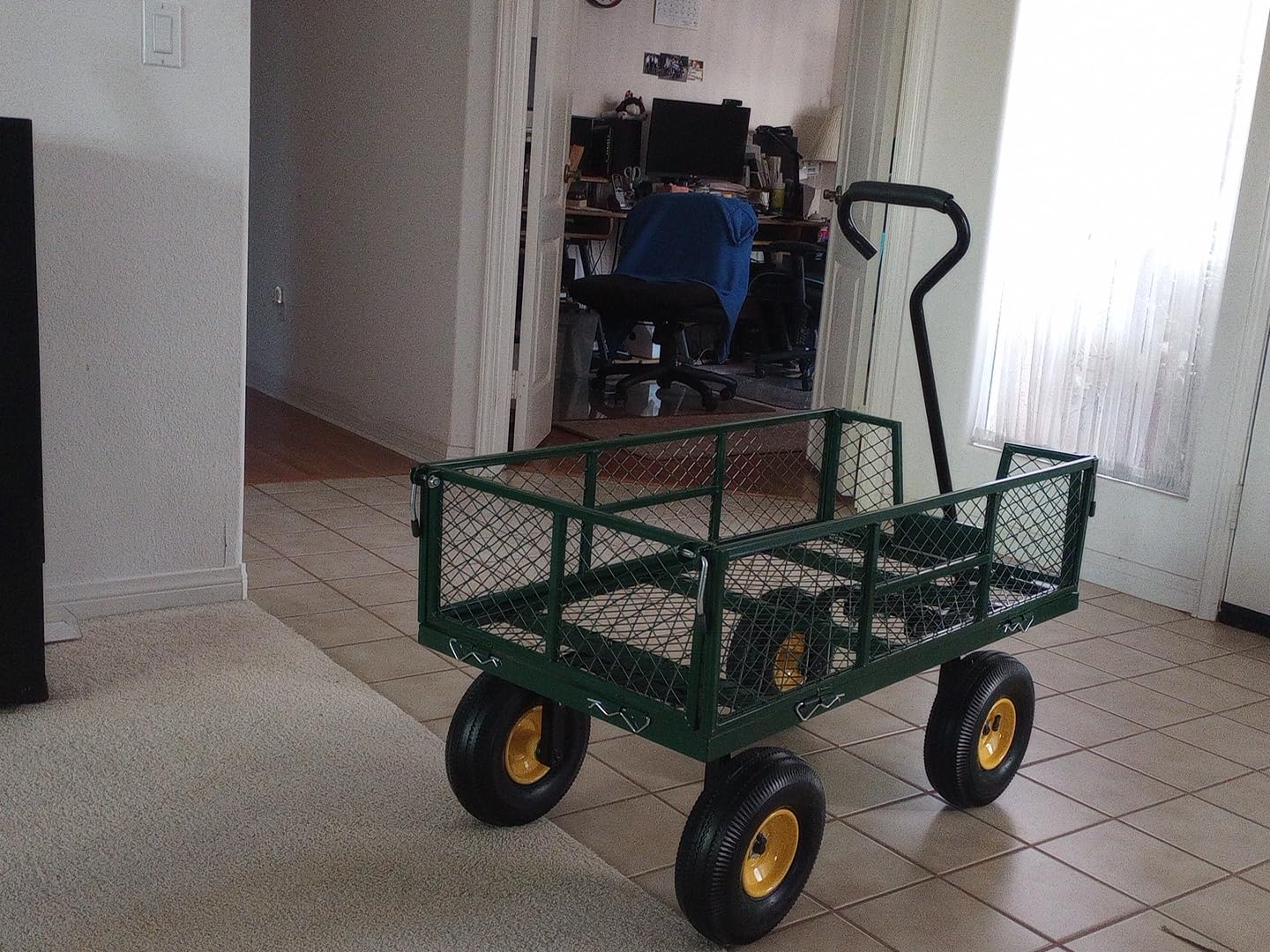 VIVOHOME Heavy Duty 880 Lbs Capacity Mesh Steel Garden Cart Folding Utility Wagon with Removable Sides customer photo 2
