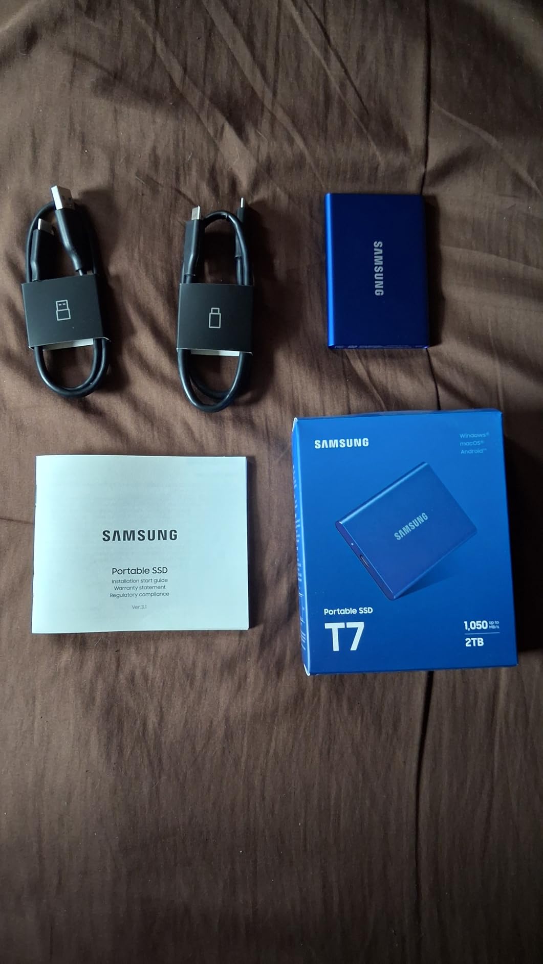 Samsung T7 Portable SSD, 1TB External Solid State Drive, Speeds Up to 1,050MB/s, USB 3.2 Gen 2, Reliable Storage for Gaming, Students, Professionals, MU-PC1T0T/AM, Gray customer photo 1