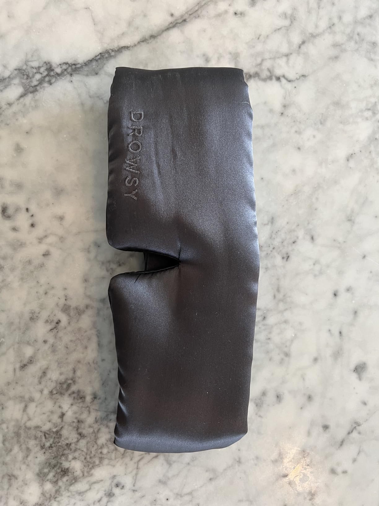 DROWSY Silk Sleep Mask - Face-Hugging, Padded Cocoon for Luxury Sleep in Total Darkness - 100% Pure Mulberry Silk, Skin-Hydrating & Adjustable (Midnight Blue) customer photo 1