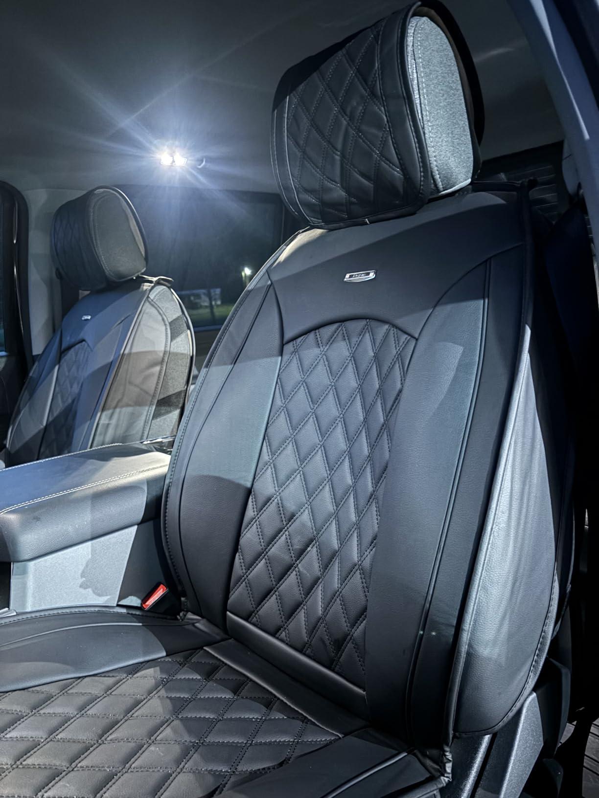 Aierxuan Full Set Car Seat Covers Custom Fit 2009-2026 Ford F150 Crew Cab and 2017-2026 F250 F350 F450 Super Duty Pick-up Truck, Automotive Vehicle Cushion Cover with Waterproof Leather customer photo 1