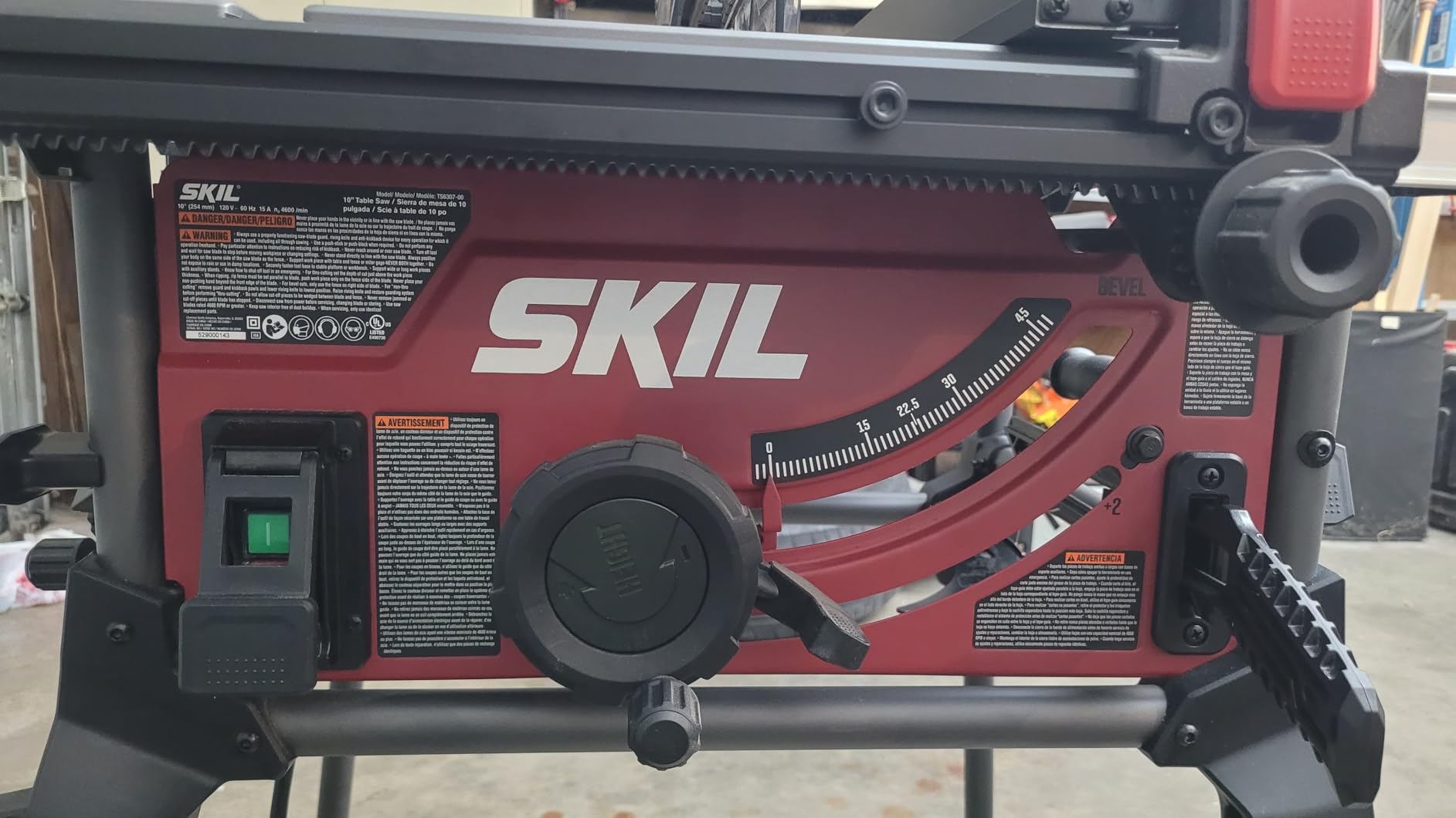 SKIL 15 Amp 10 Inch Portable Jobsite Table Saw with Folding Stand - TS6307-00 customer photo 2