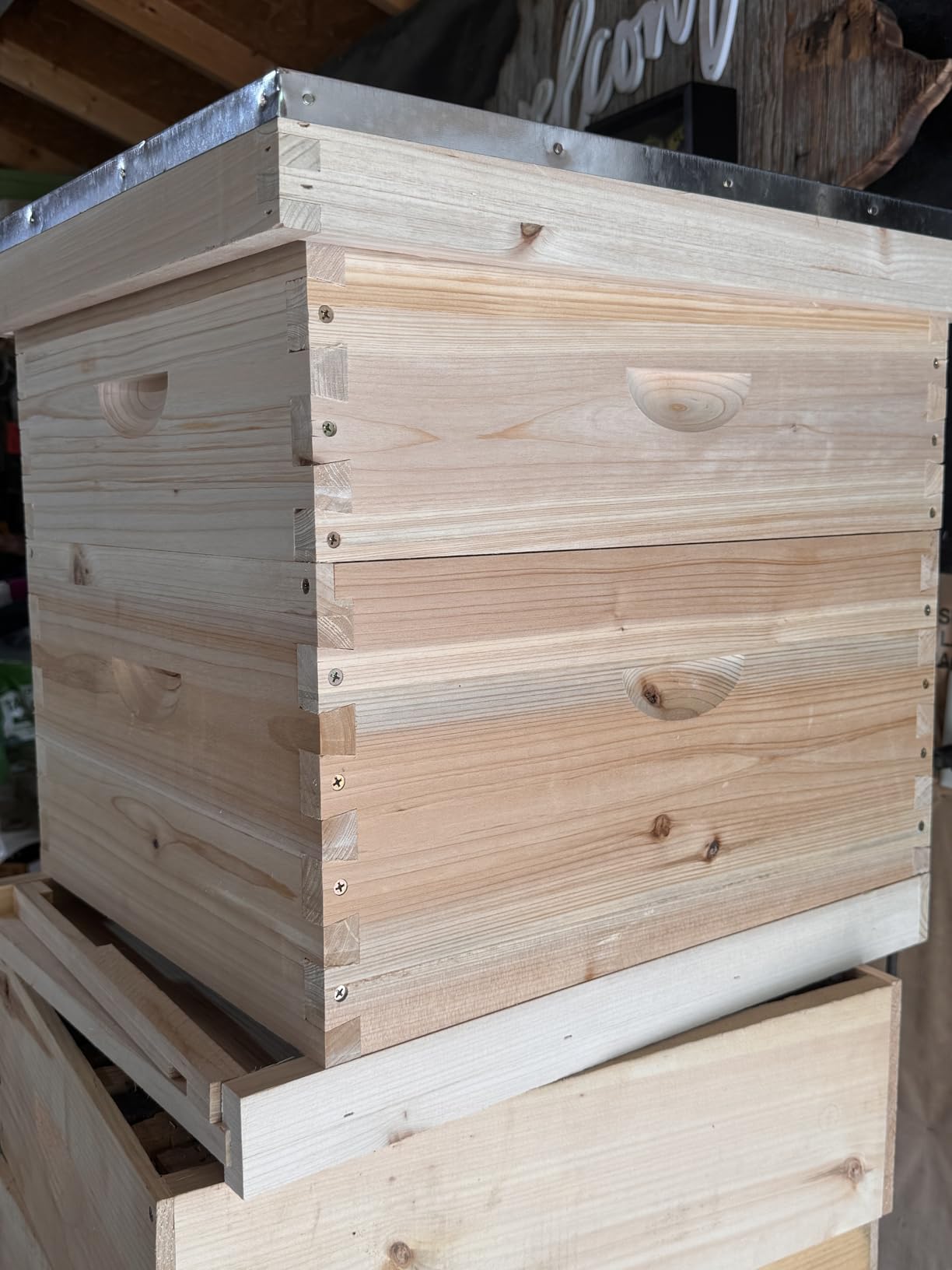 POLLIBEE 10 Frame Langstroth Beehives, Bee Keeping Starter Kit Includes 1 Deep Box & 1 Medium Box with Beehive Frames and Foundations, Complete Beehive Kit for Beekeeper customer photo 2